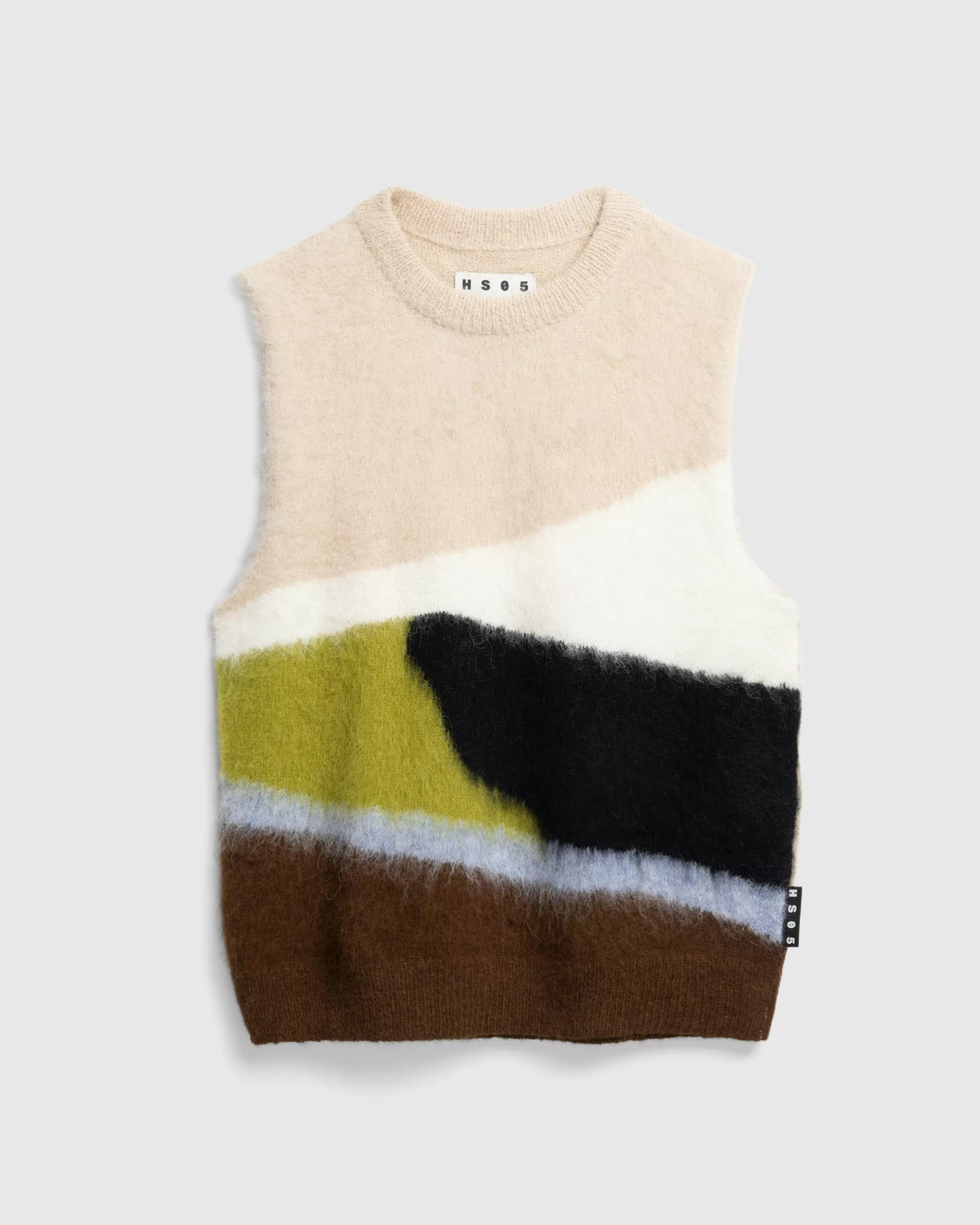 Clearance Highsnobiety HS05 Alpaca Abstract Sweater Vest Beige/Brown unavailable