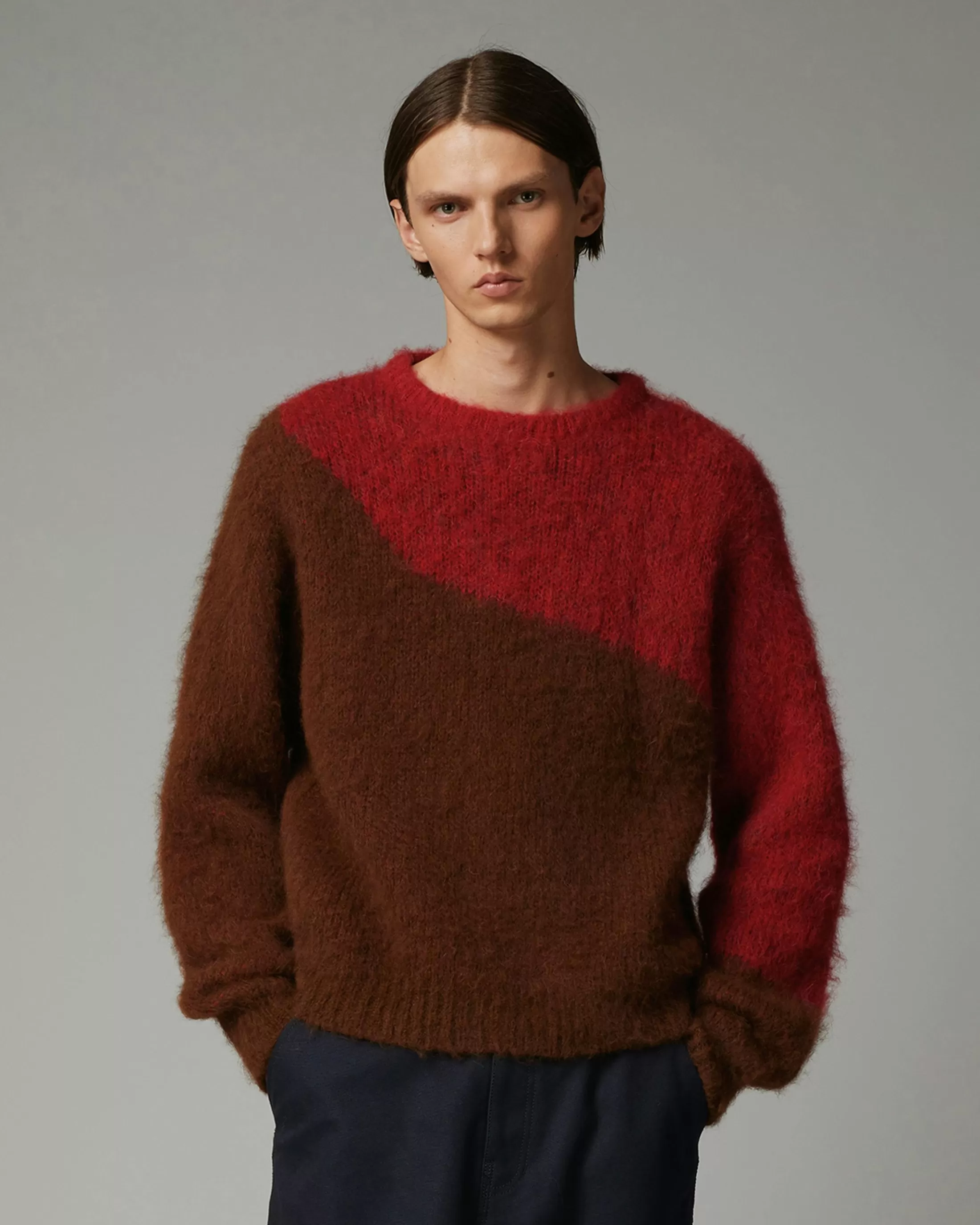 Store Highsnobiety HS05 Alpaca Abstract Wave Sweater Brown/Red unavailable