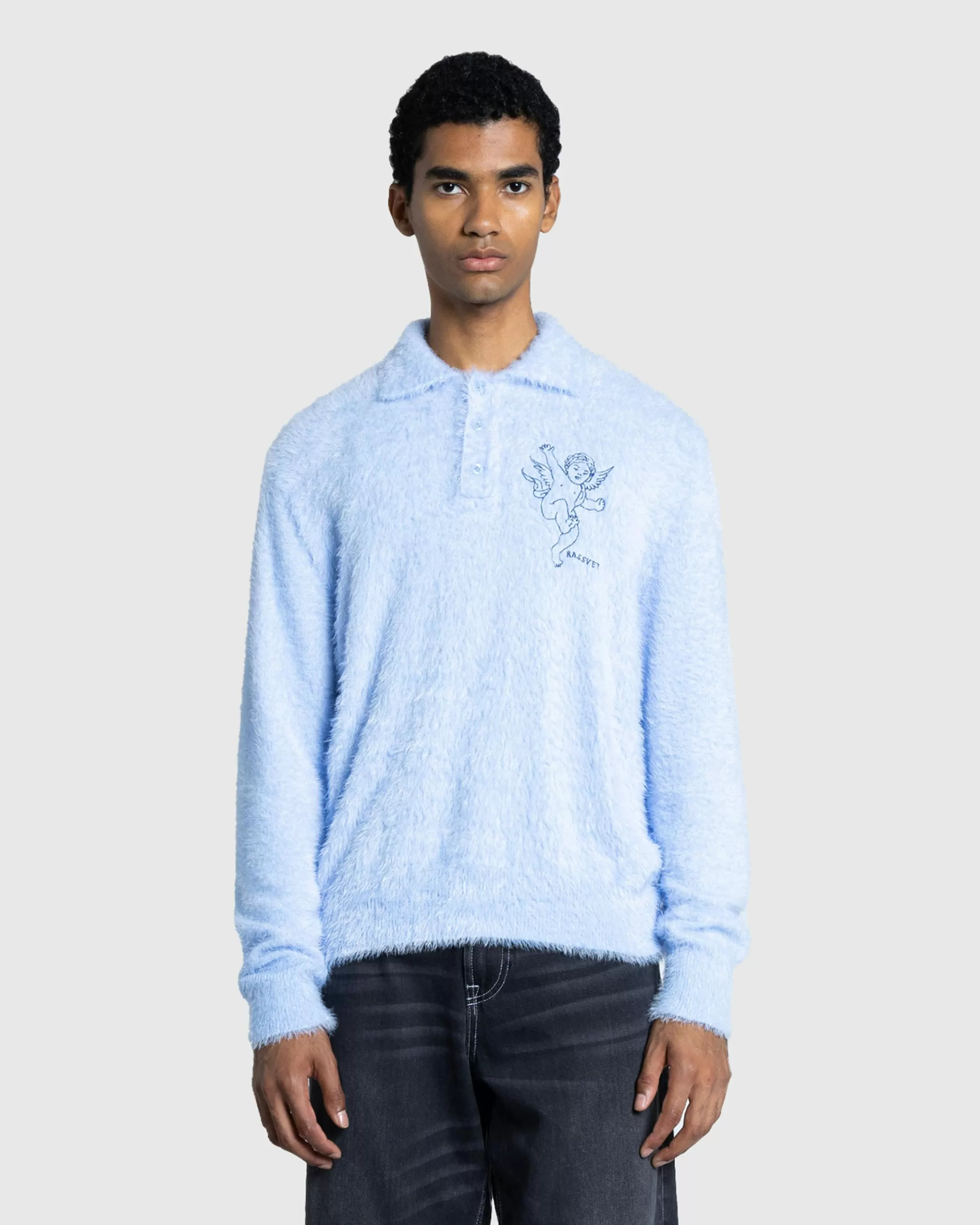 Best Rassvet ANGEL MOHAIR POLO KNIT LIGHT BLUE lightblue