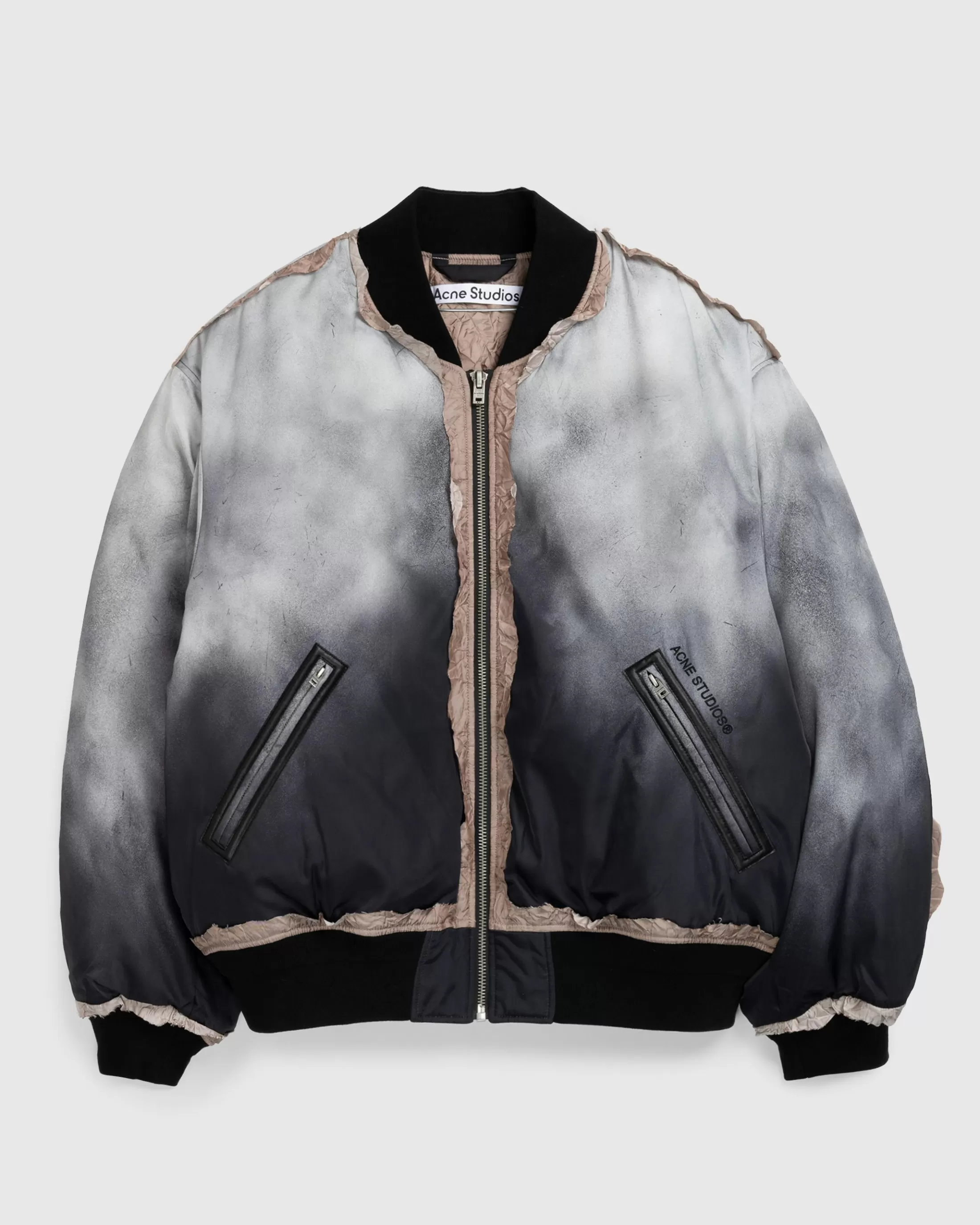 New Acne Studios Bomber Jacket Faded Black fadedblack