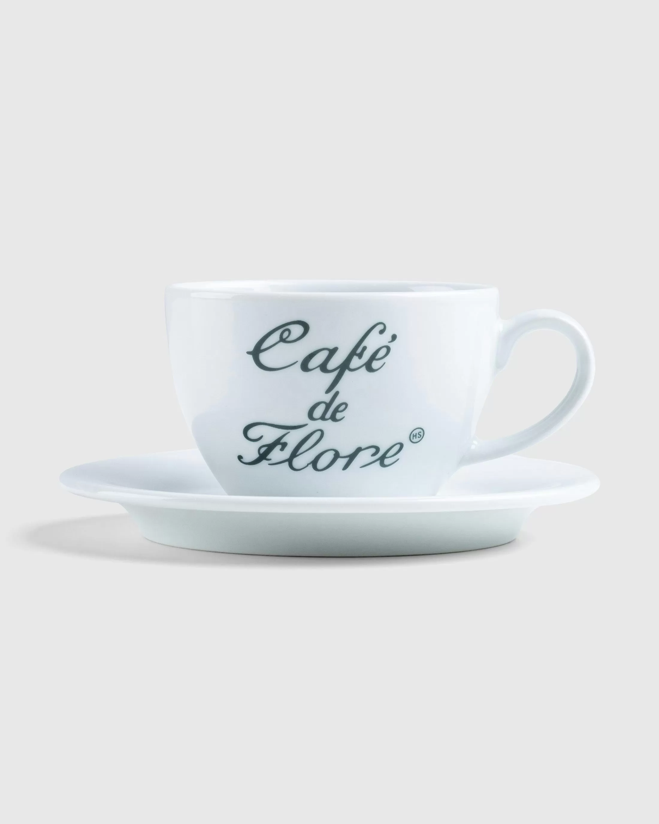 New Café de Flore Breakfast Cup and Saucer white