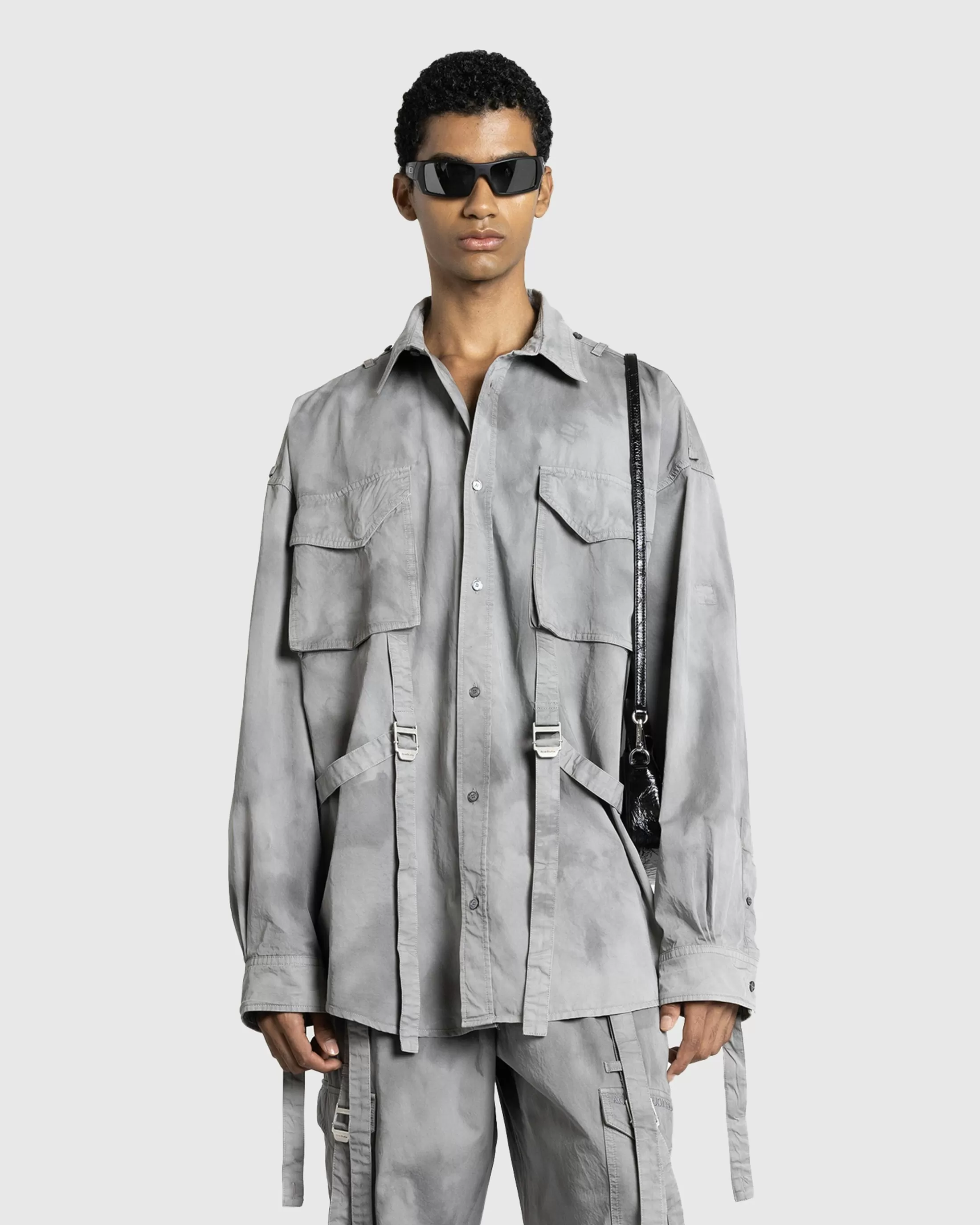 New Acne Studios Button-Up Shirt Mid Grey midgrey