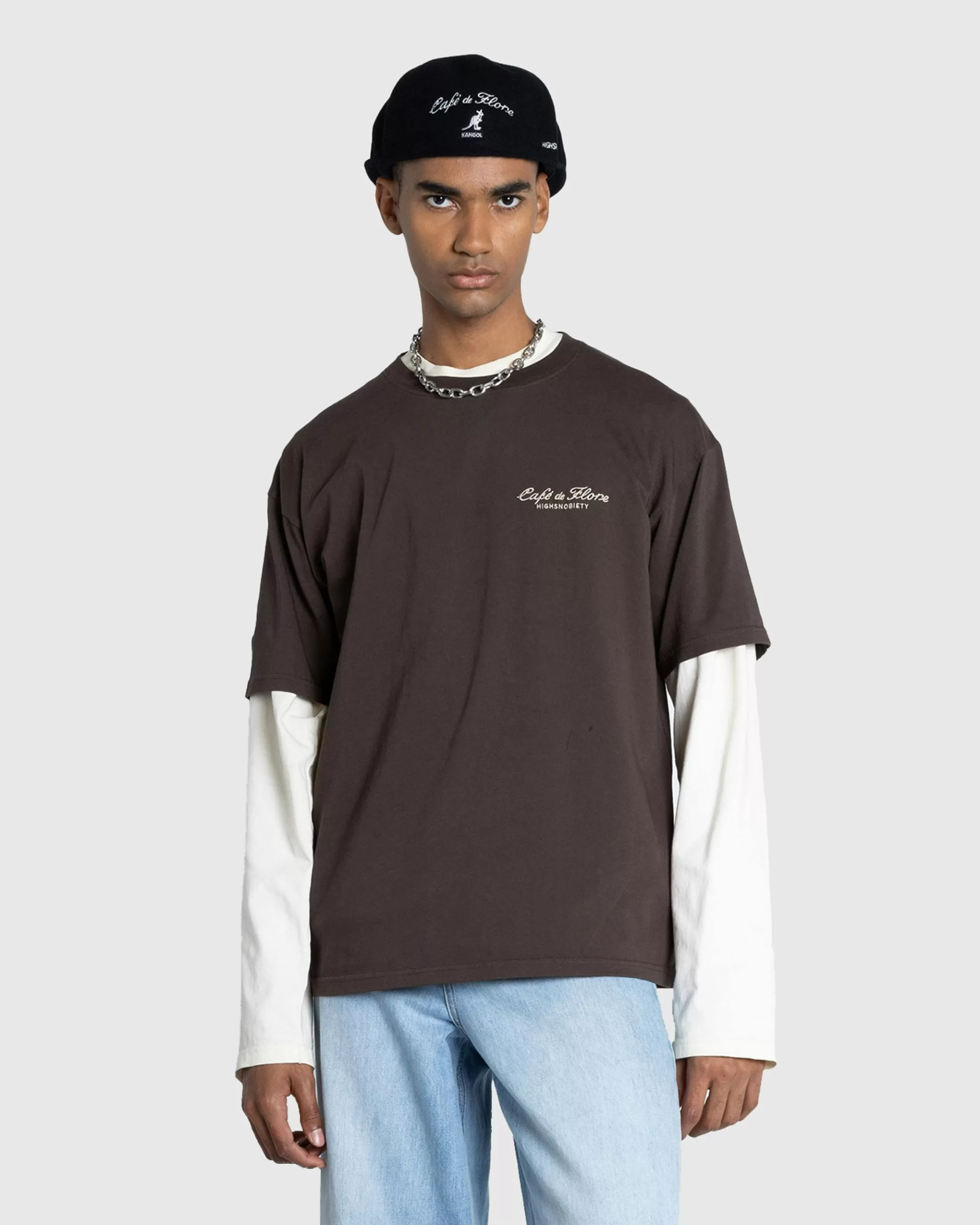 Fashion Café de Flore Chocolat T-Shirt Brown darkgrey