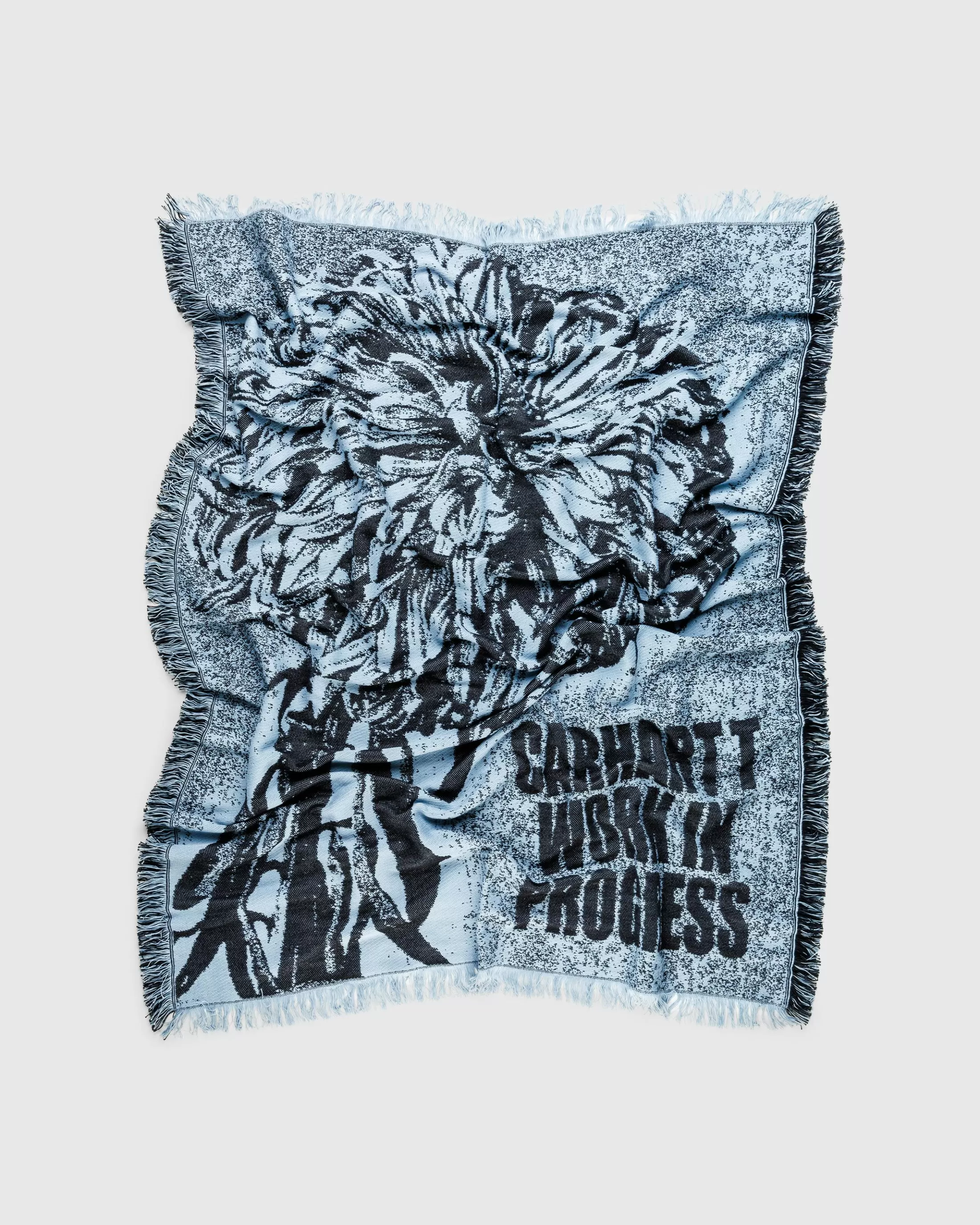 Best Sale Carhartt WIP Chrysanthemum Woven Blanket Misty Sky/Black