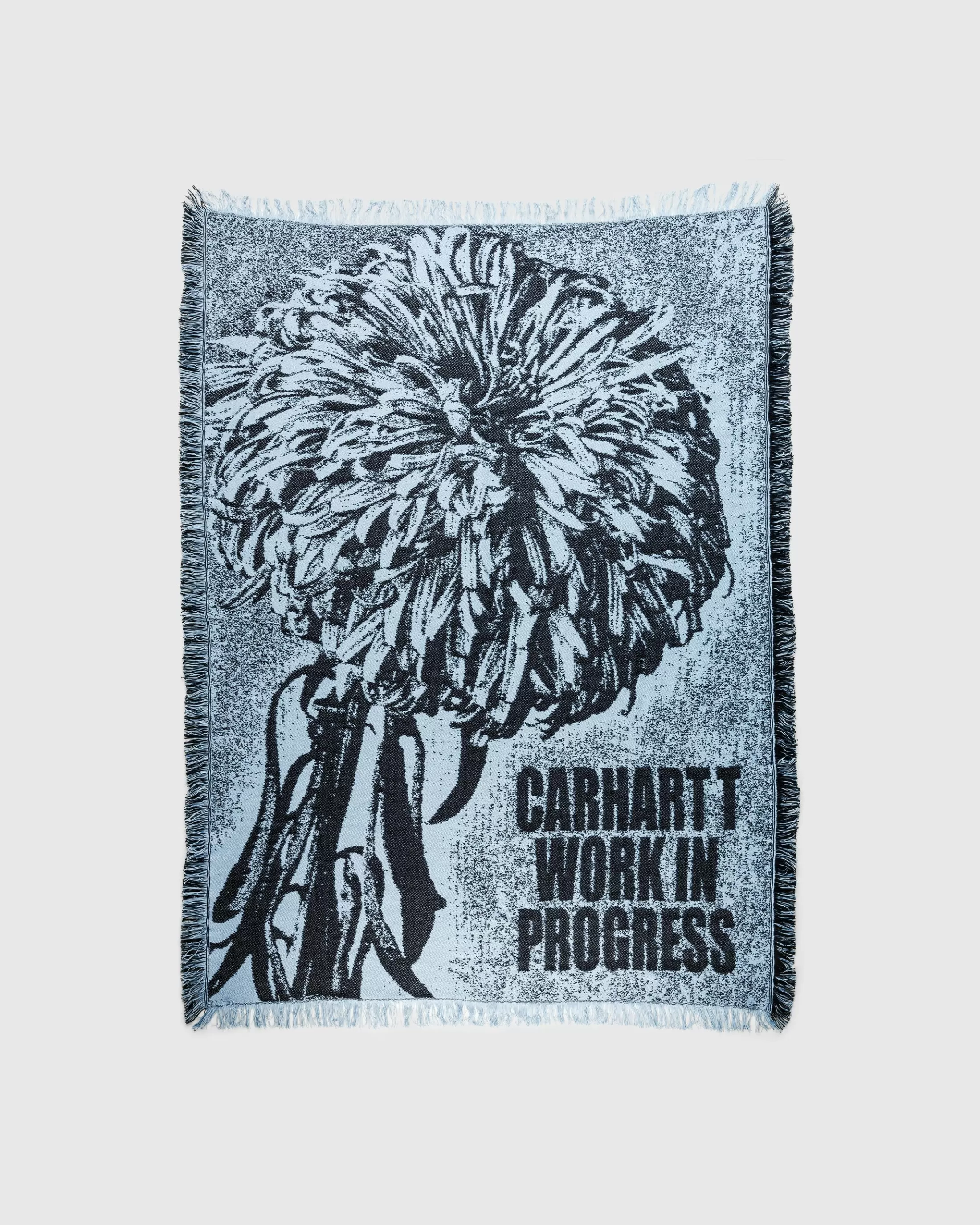 Best Sale Carhartt WIP Chrysanthemum Woven Blanket Misty Sky/Black