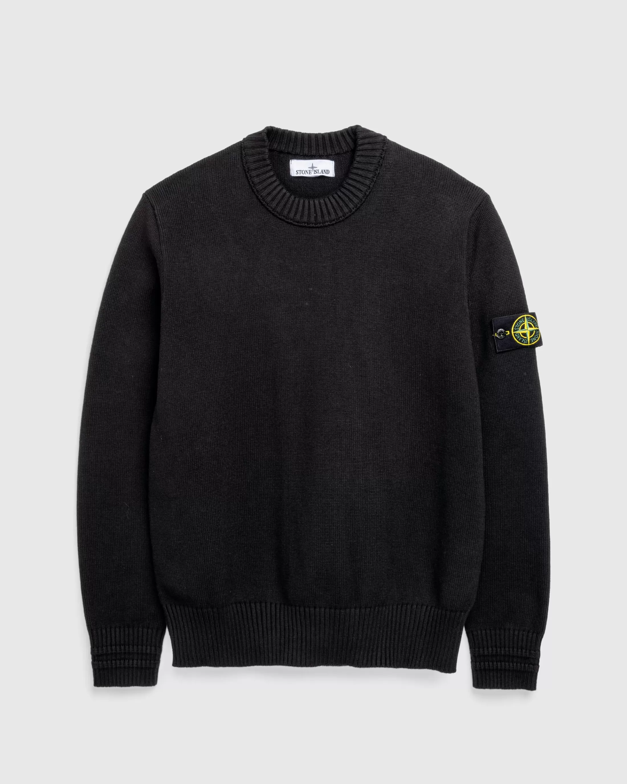 Discount Stone Island Compass Logo Badge Sweater black