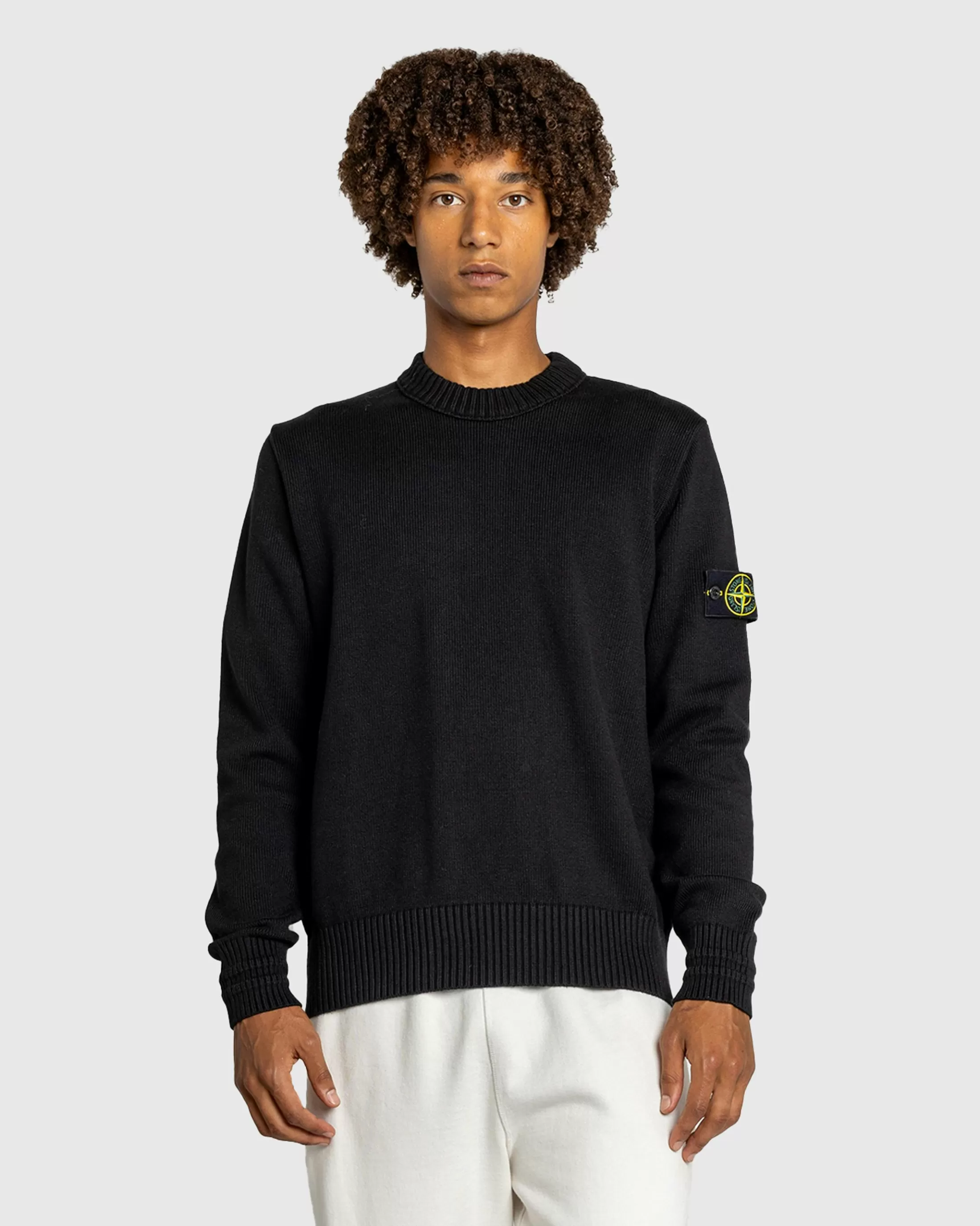 Discount Stone Island Compass Logo Badge Sweater black