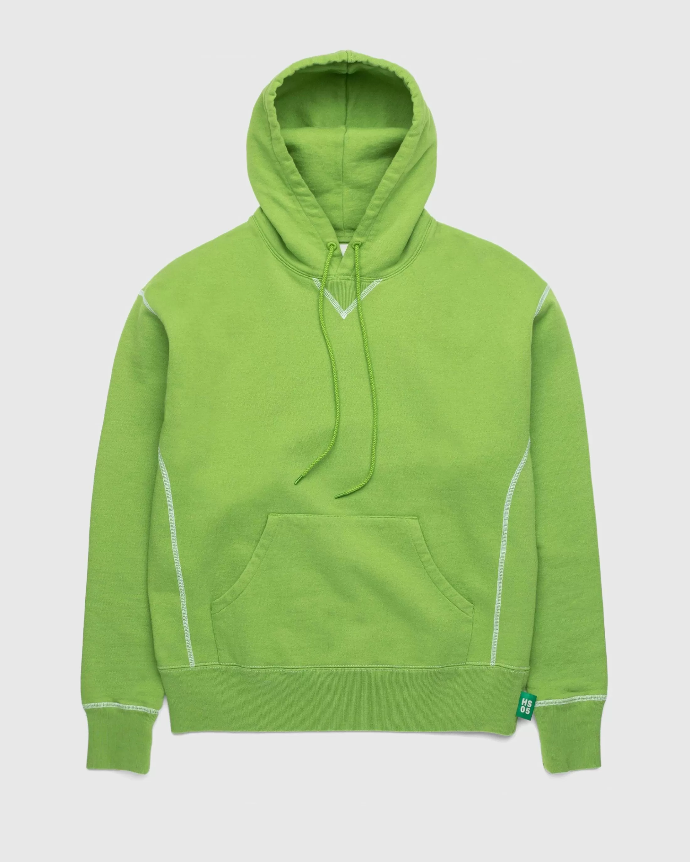 New Highsnobiety Contrast Stitch Fleece Hoodie green