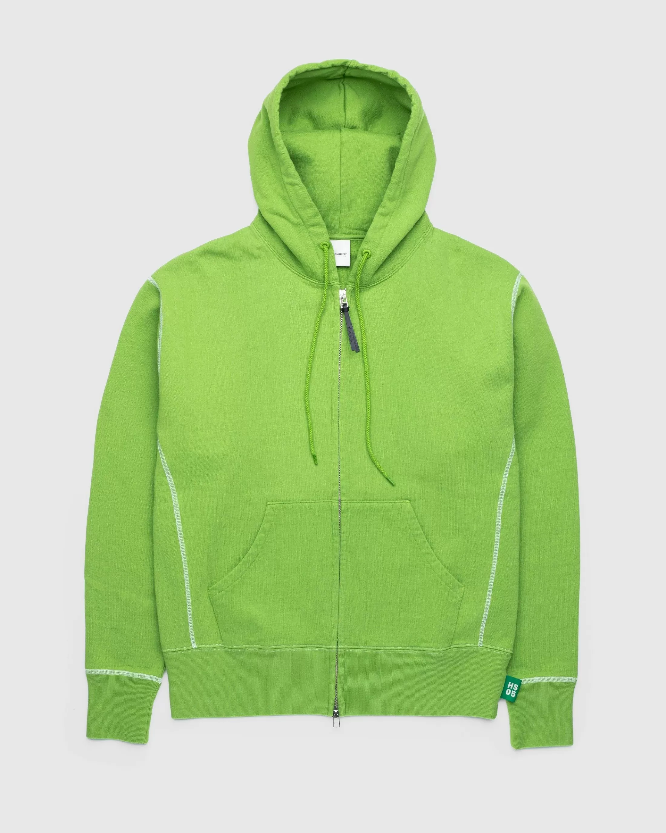 Best Sale Highsnobiety Contrast Stitch Zip Fleece Hoodie green