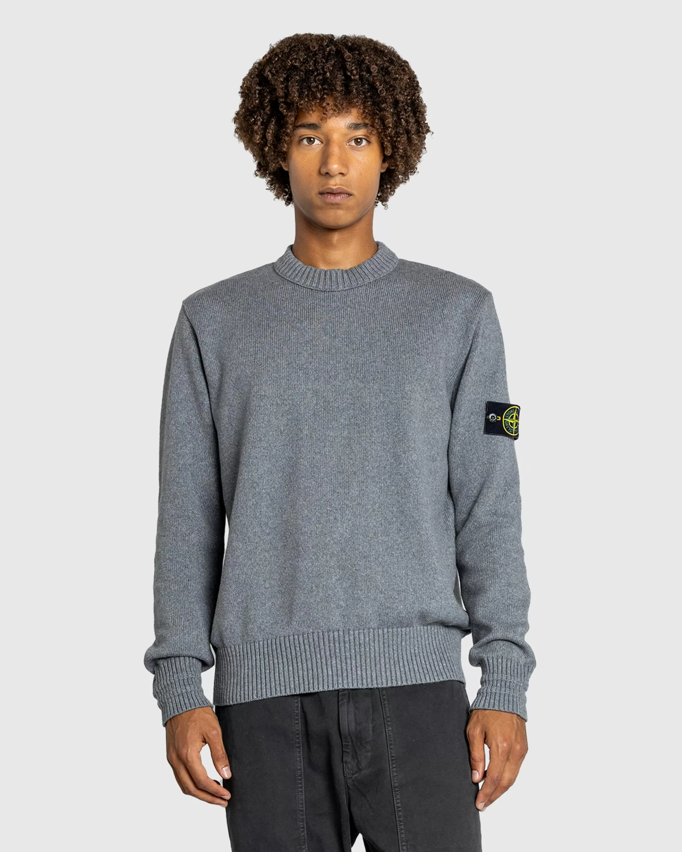 Shop Stone Island Crewneck Sweater Melange Grey melangegrey