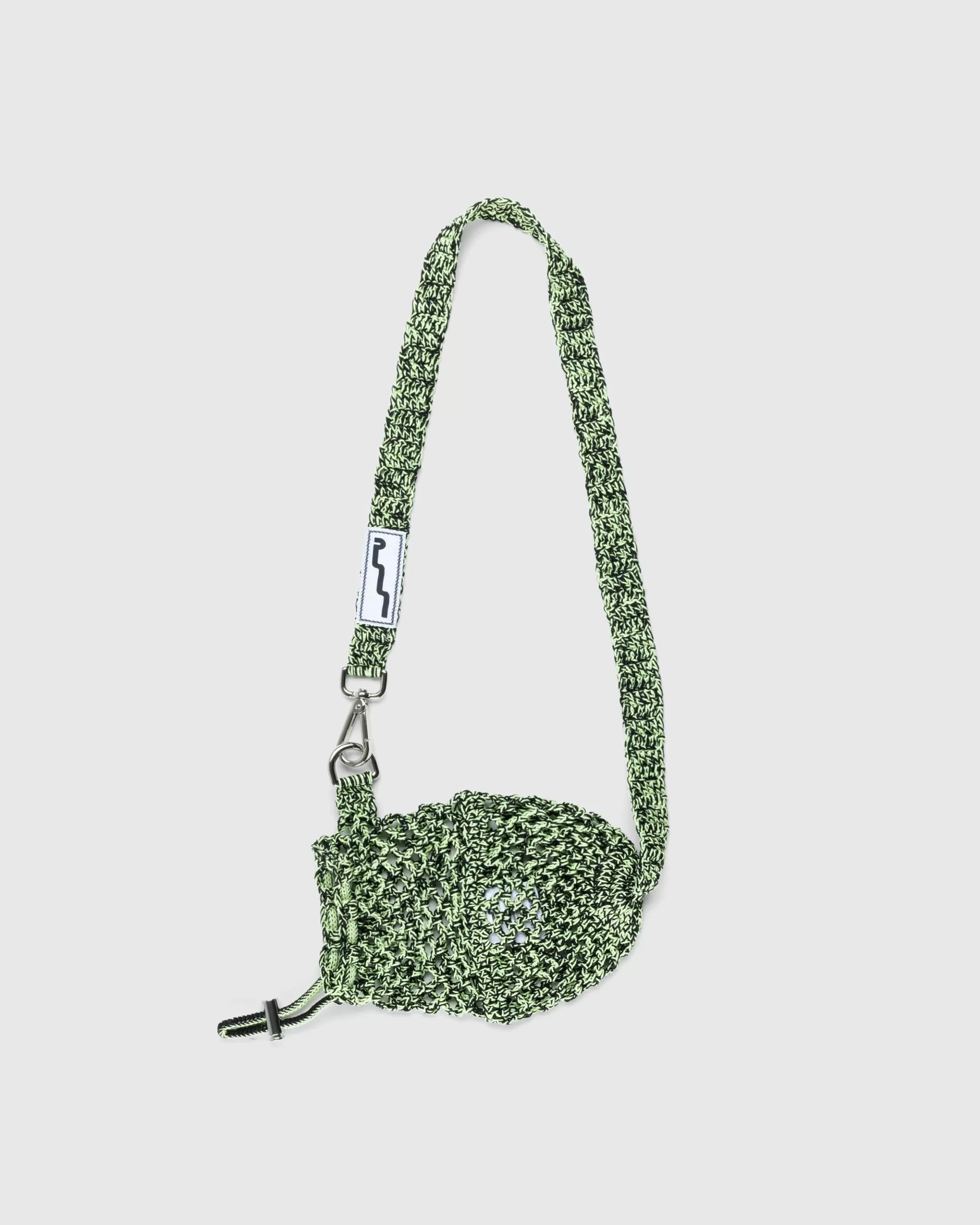 Online SSU Crochet Mesh Crossbody Bag lime/black