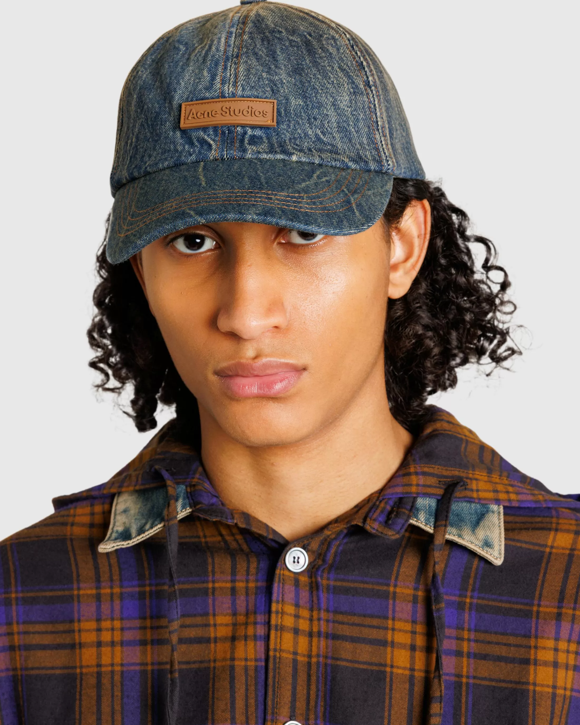 Flash Sale Acne Studios Denim Logo Cap Dark Blue darkblue