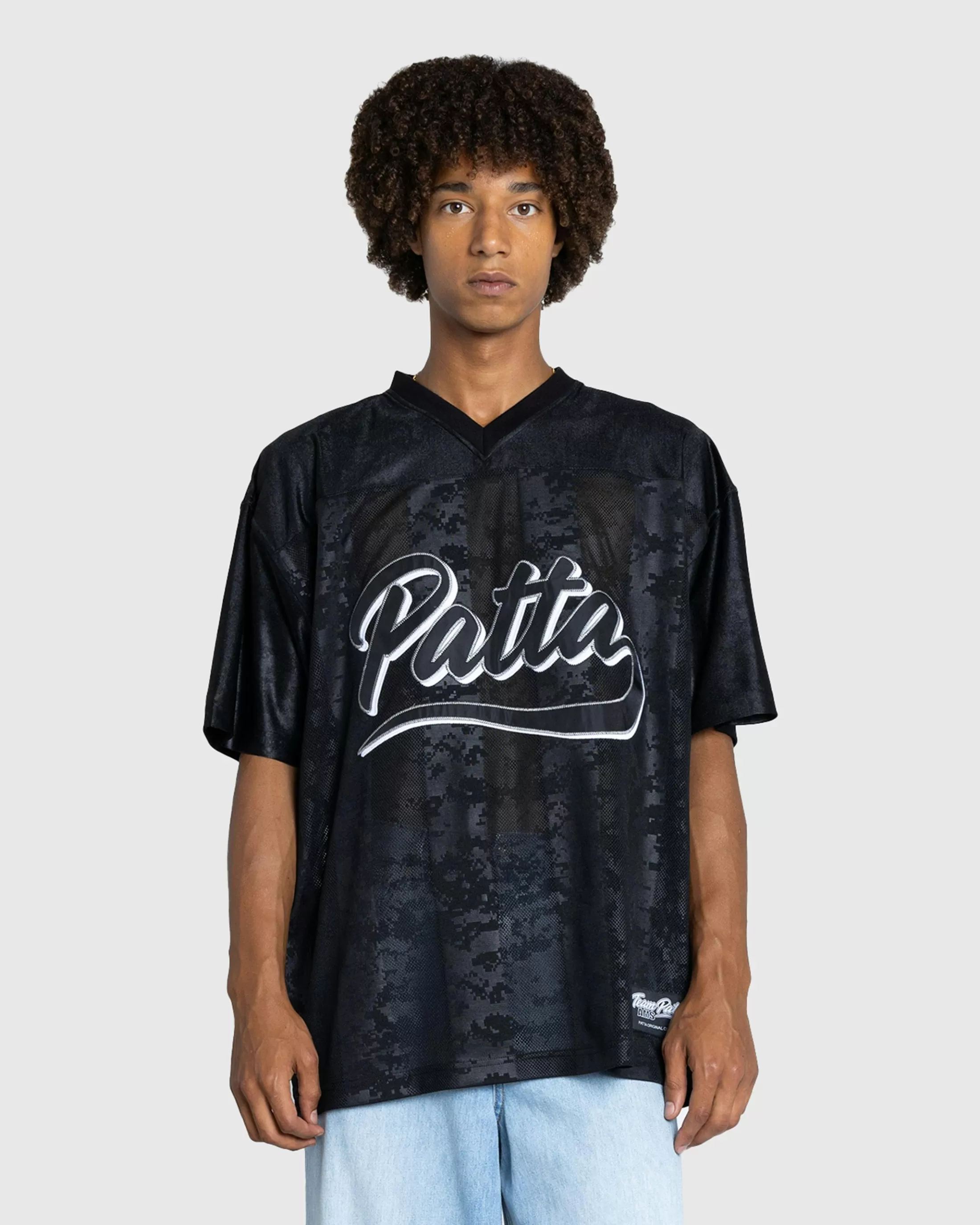 Shop Patta Digi Lobi Mesh Football Jersey black