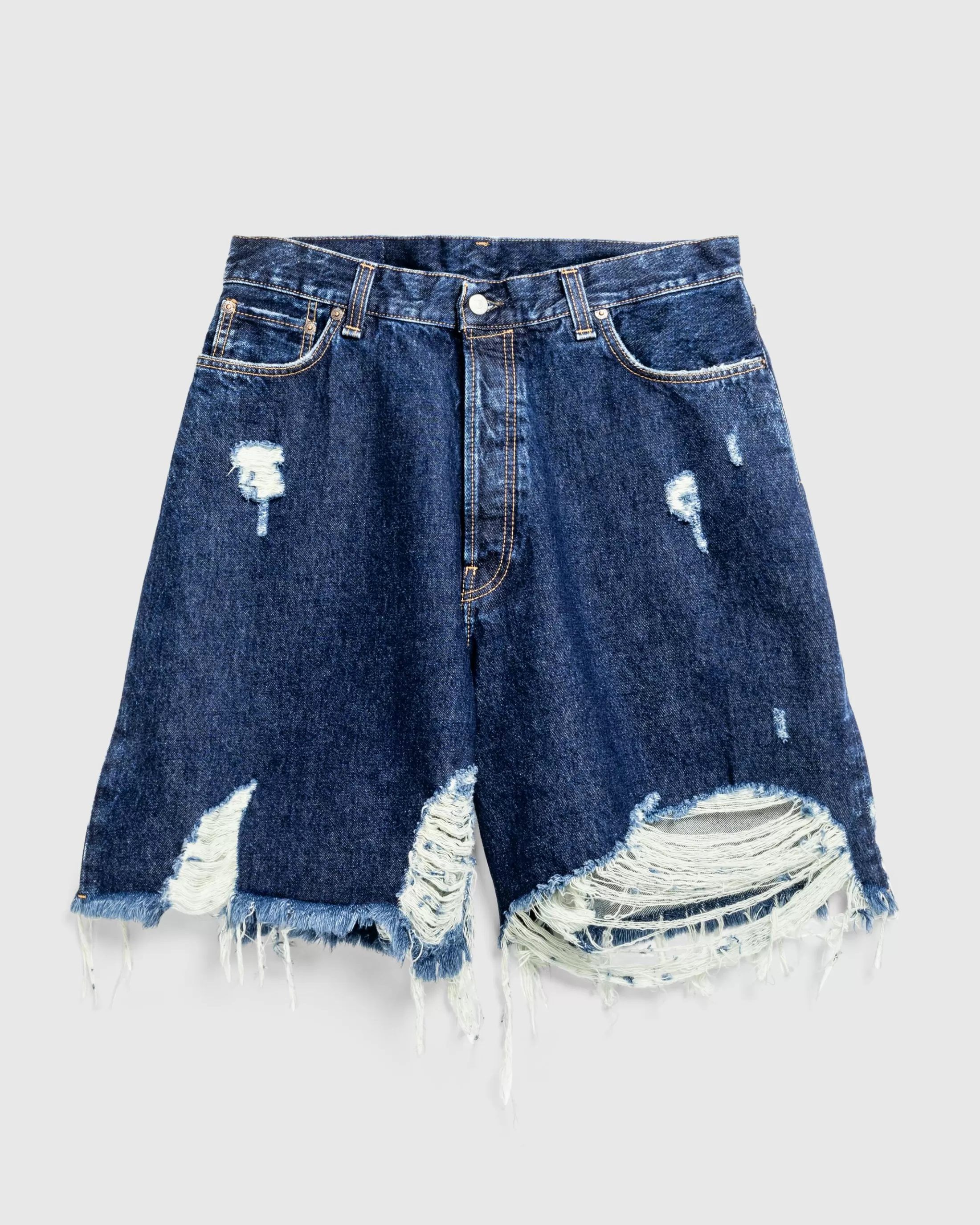 Hot Acne Studios Distressed Denim Shorts Mid Blue midblue