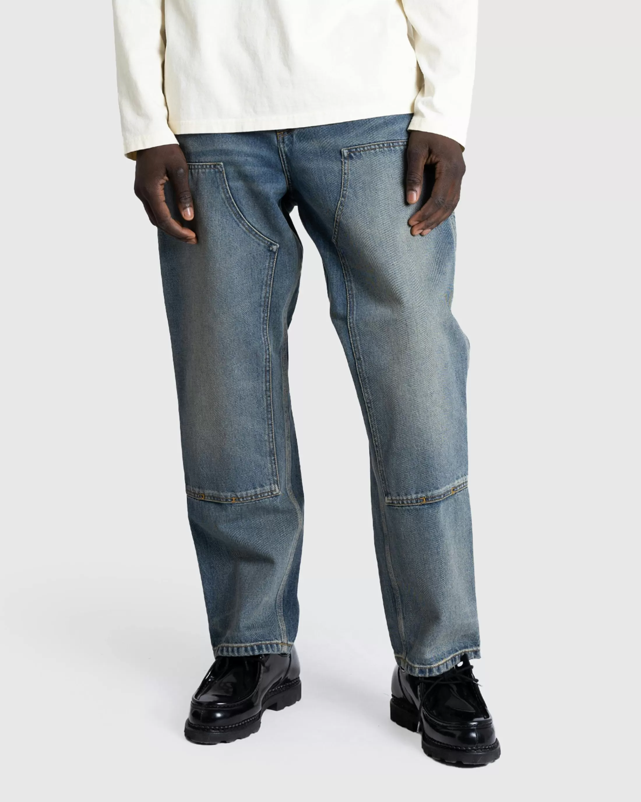 Sale Carhartt WIP Double Knee Pant blue/wornusedwash