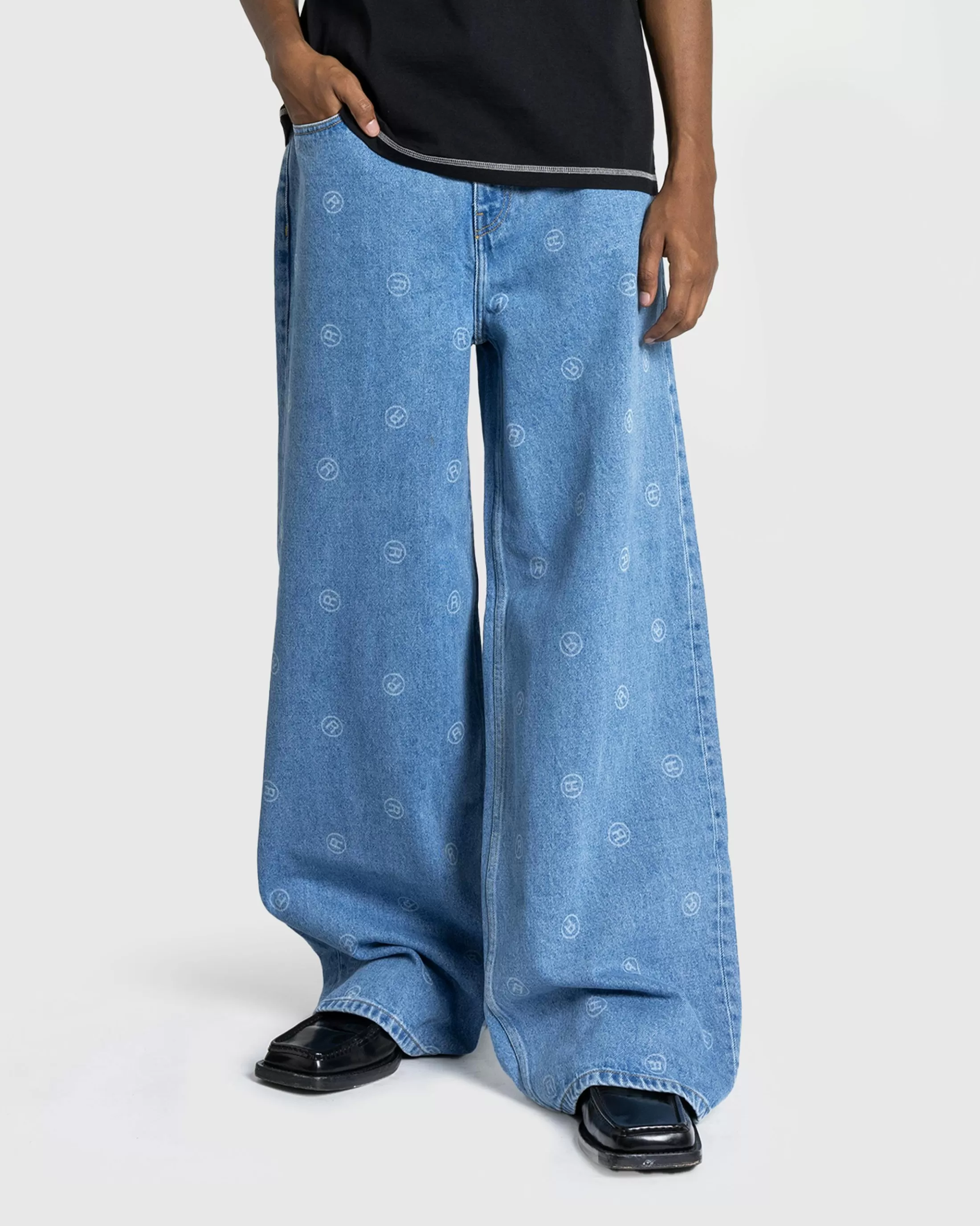 Hot Martine Rose Extended Wide Leg Jean blue