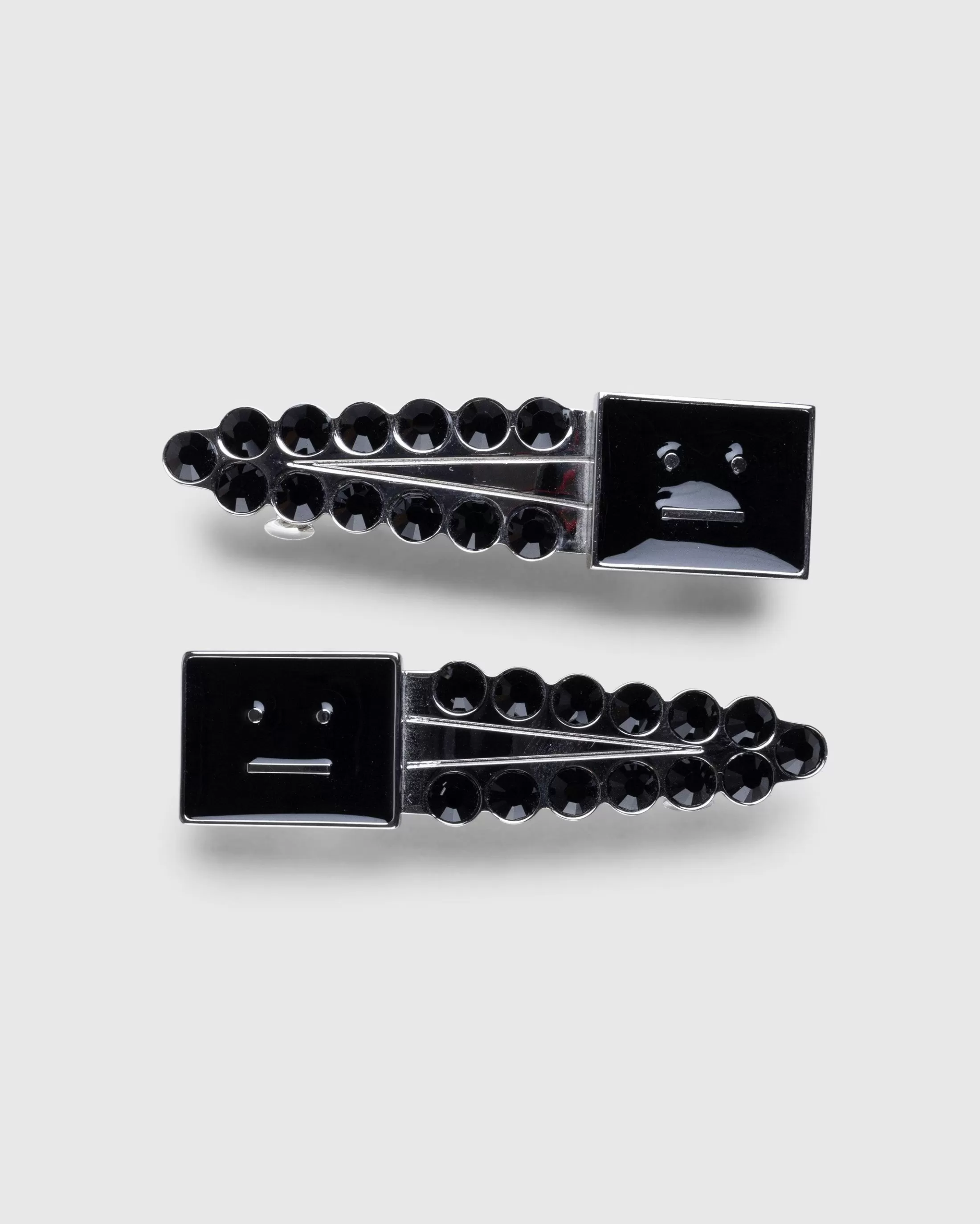 Cheap Acne Studios face Logo Hair Clips black