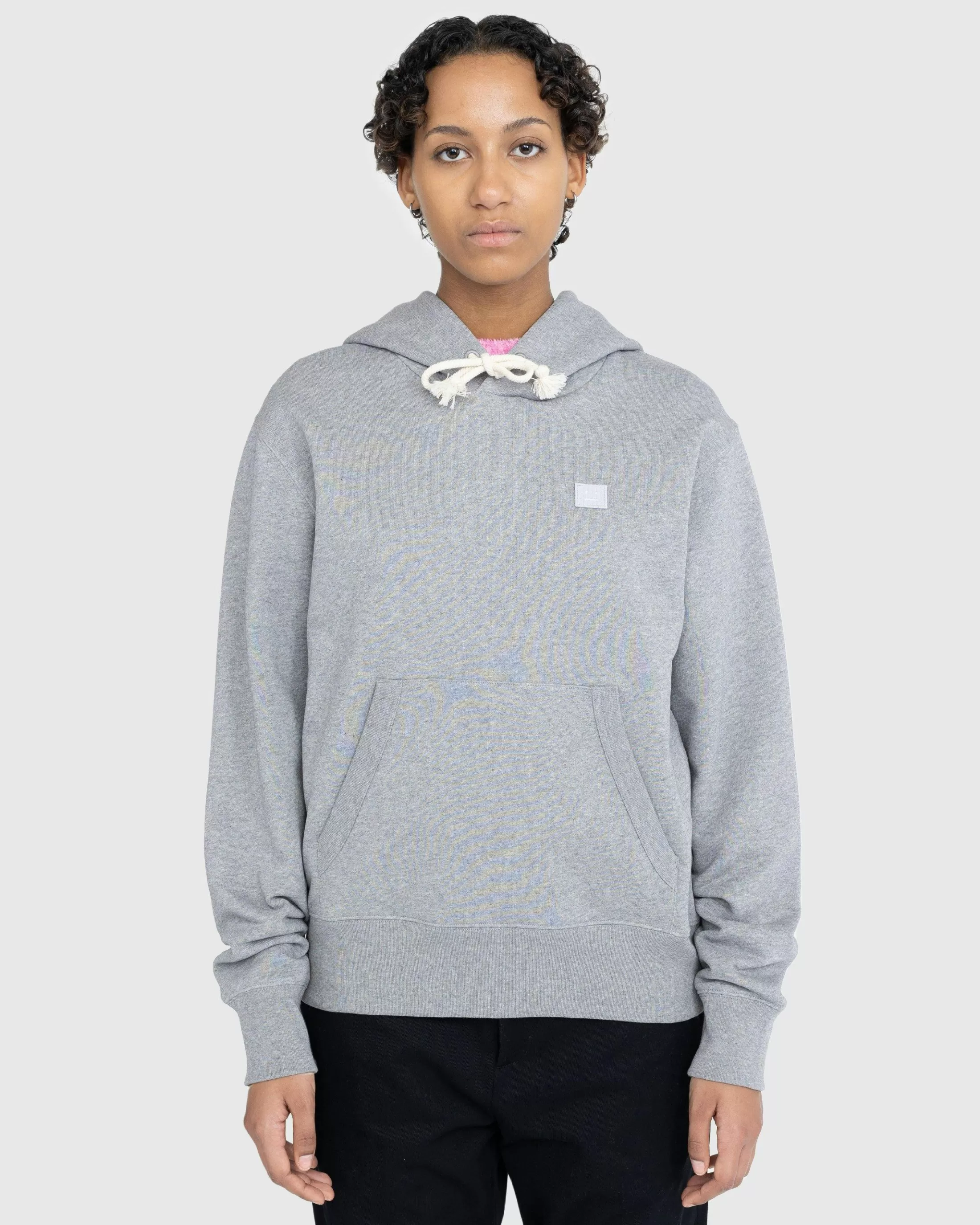 Clearance Acne Studios Face Logo Hoodie grey