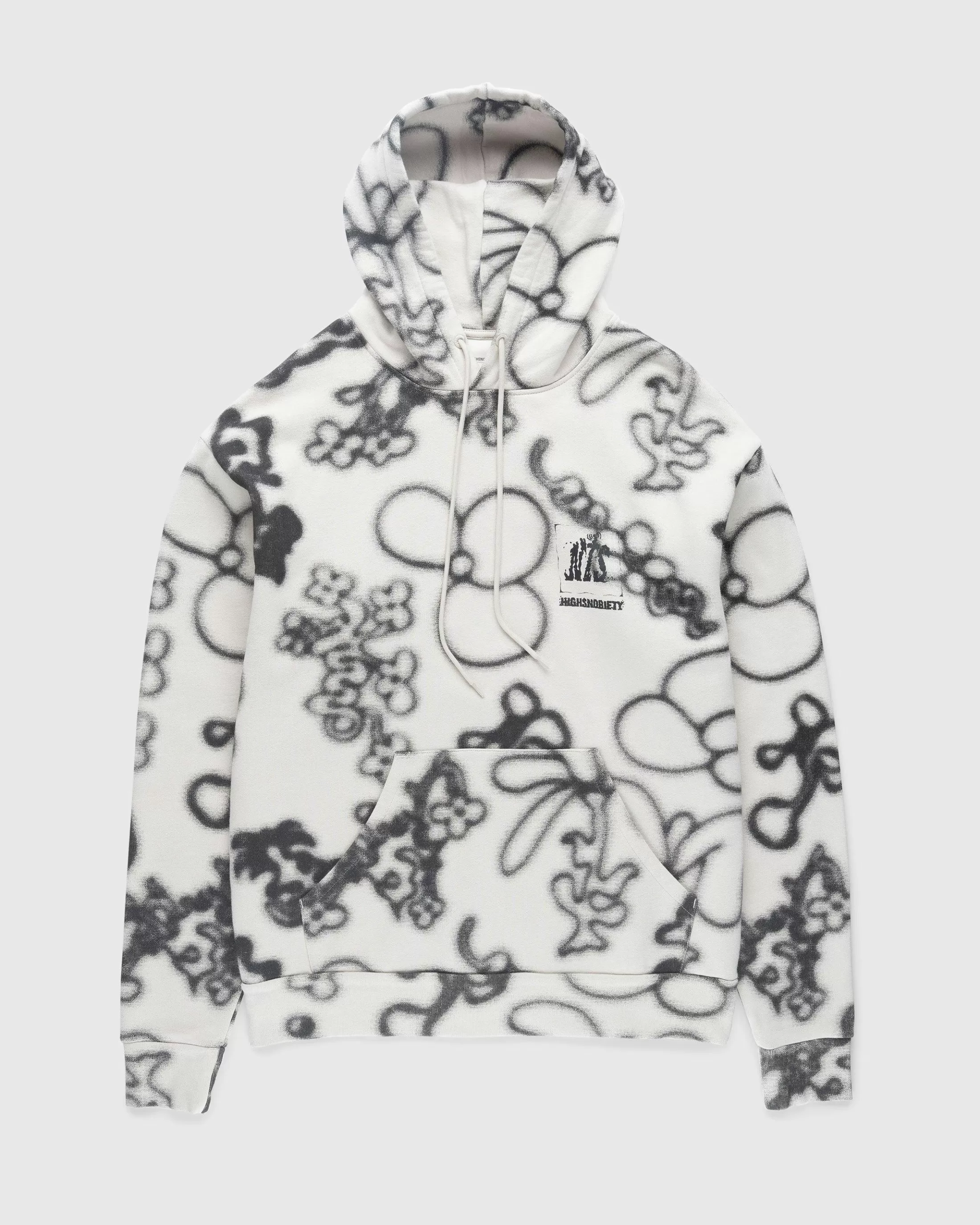 Cheap NTS Fleece Flower Hoodie Ivory/Black grey