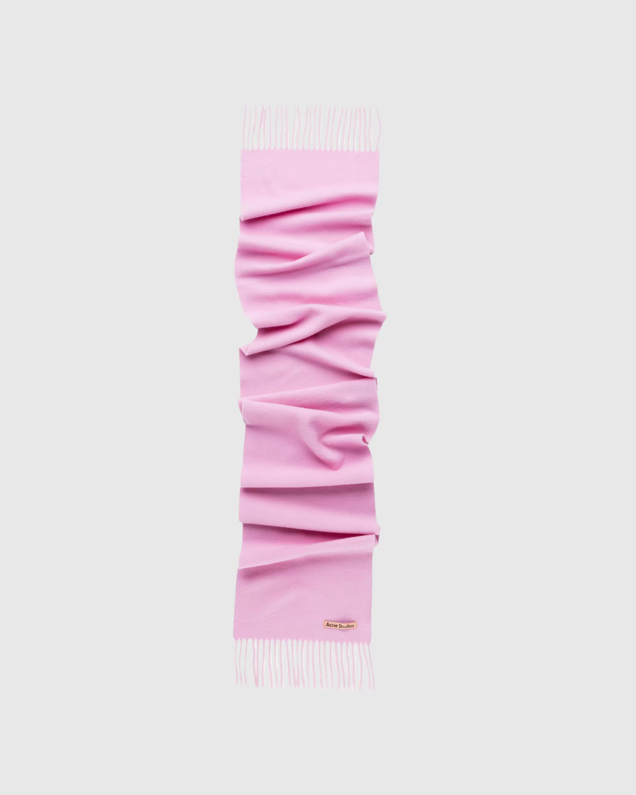 Best Sale Acne Studios Fringe Wool Scarf Cotton Candy Pink cottoncandypink