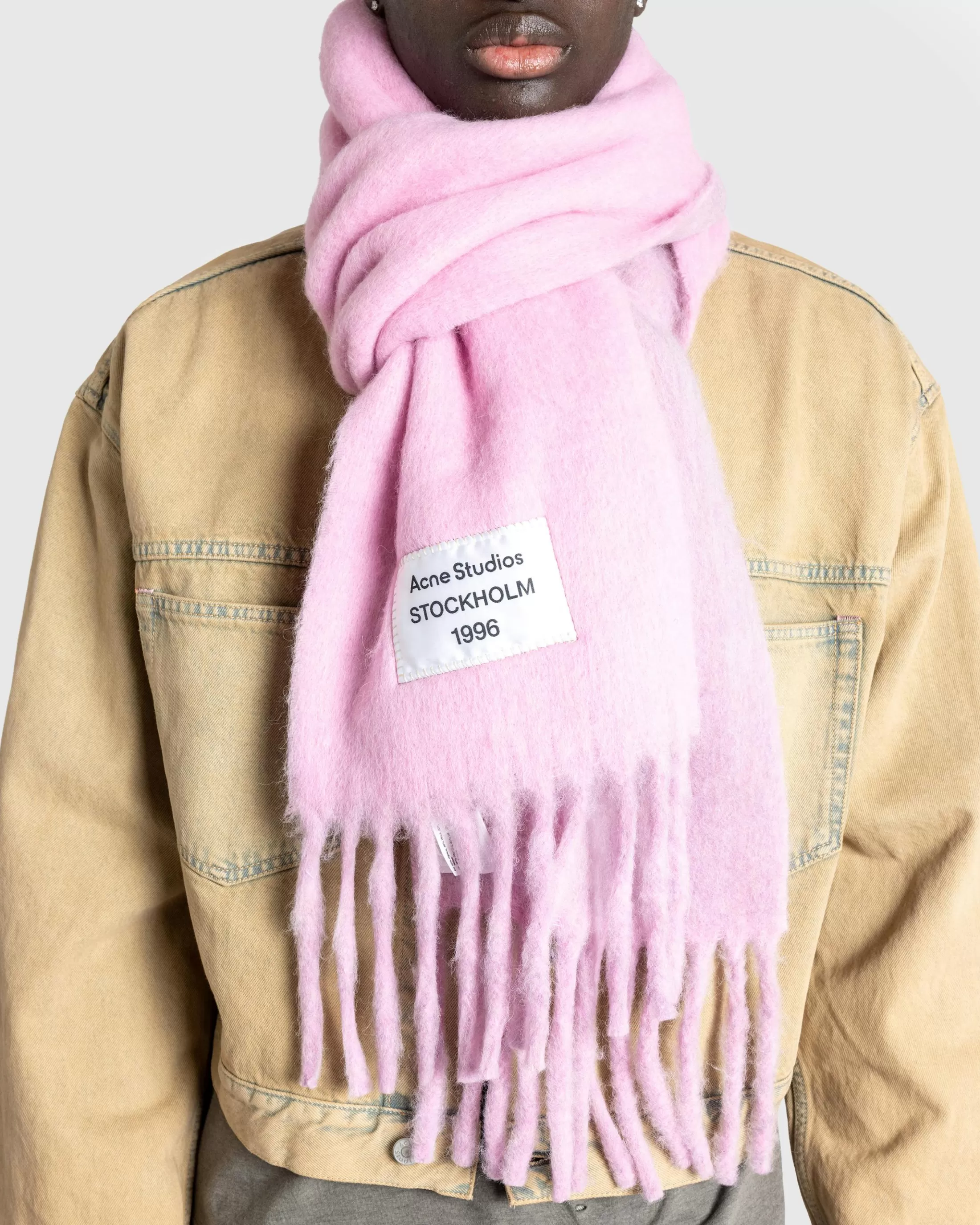 Fashion Acne Studios Fringed Scarf pink/lilac