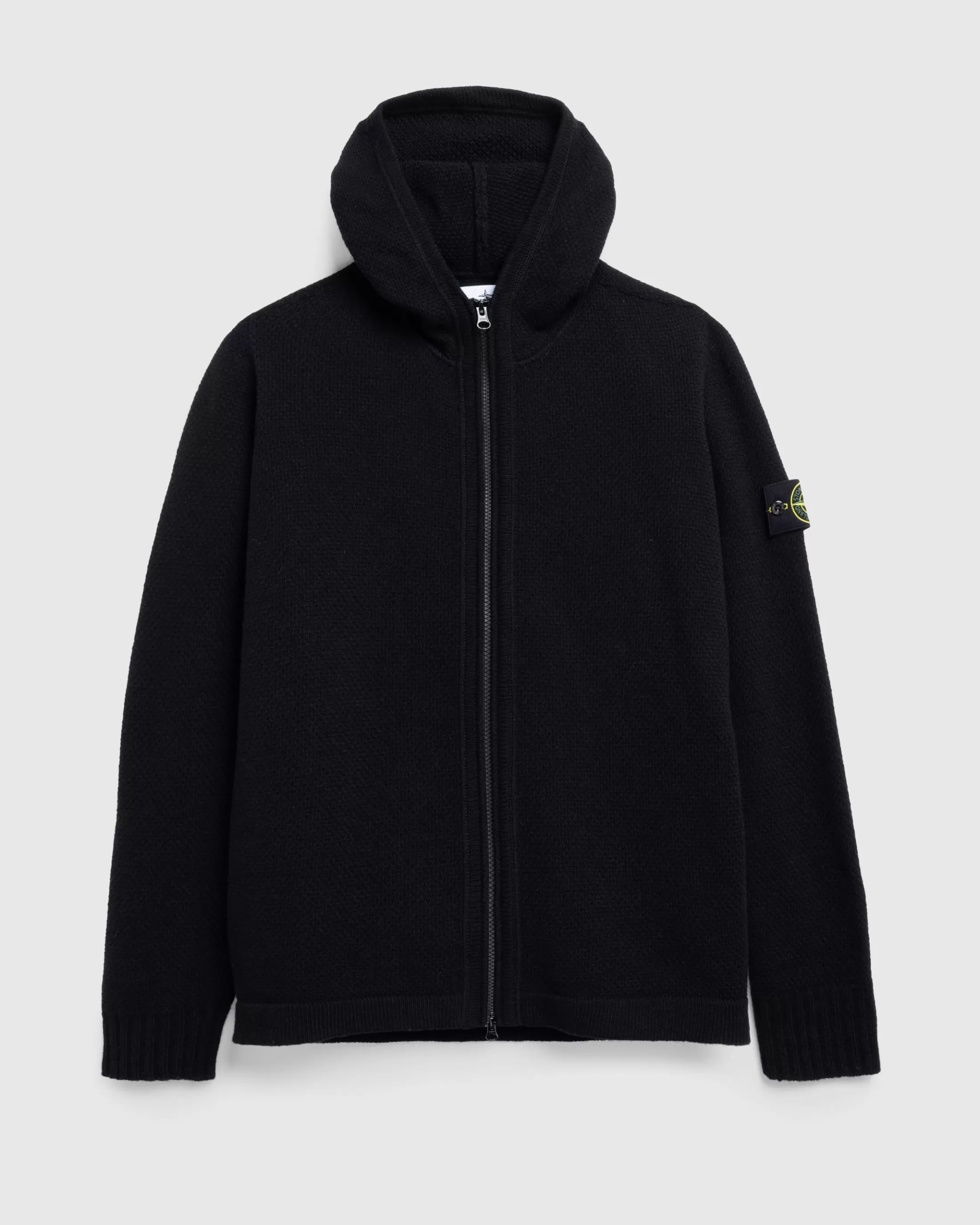 Sale Stone Island Full-Zip Hooded Cardigan black