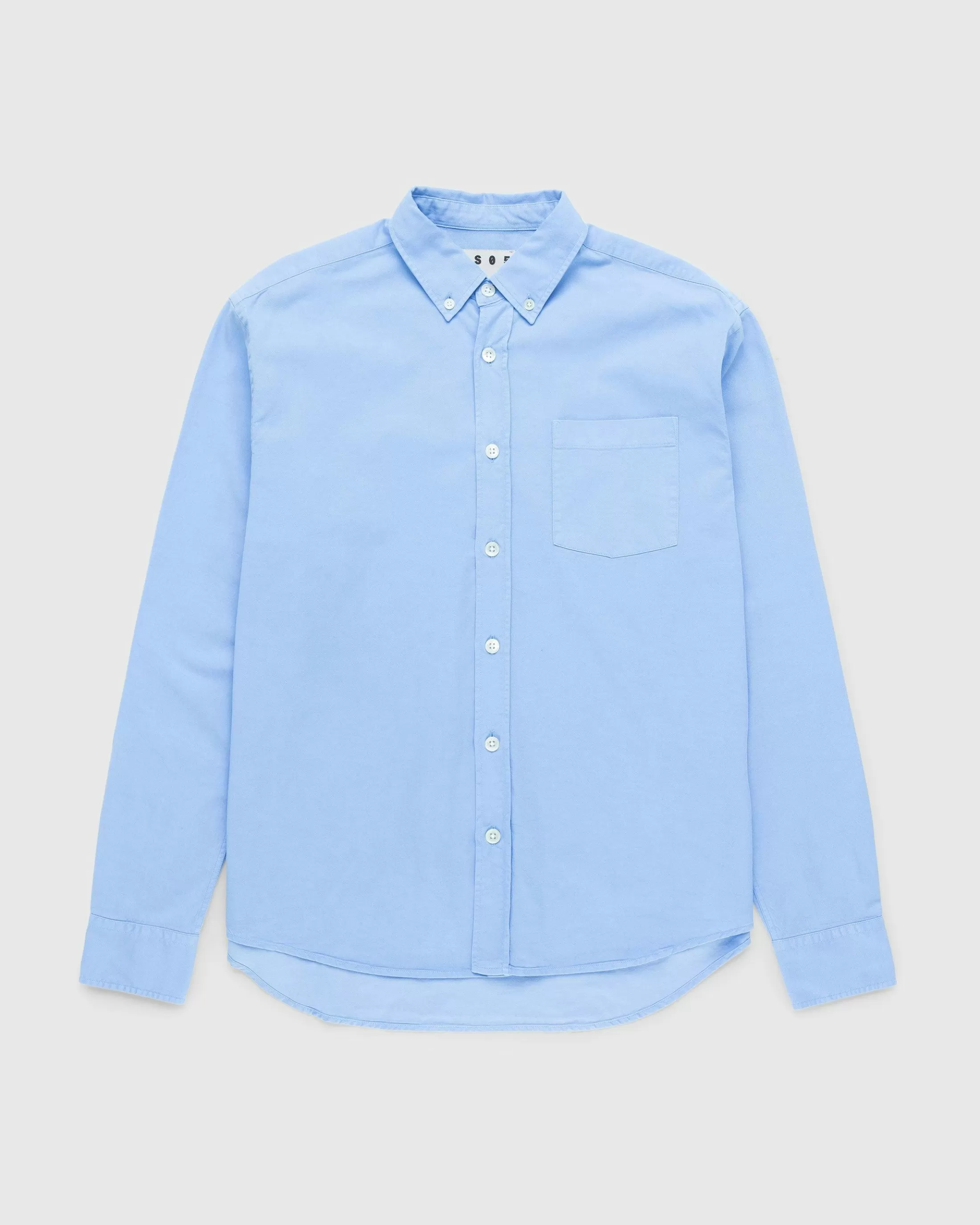 Clearance Highsnobiety HS05 Garment-Dyed Peach Long-Sleeve Shirt blue