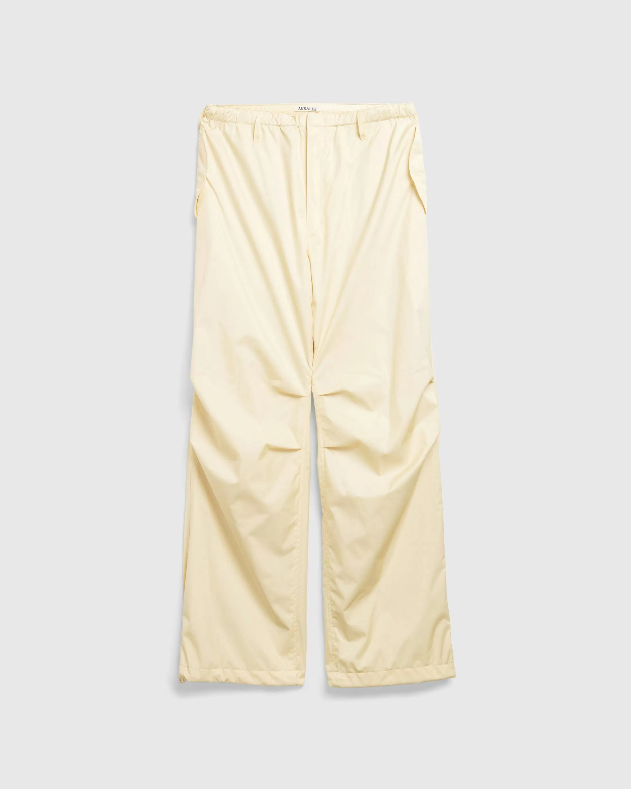 Fashion Auralee Hard Twist Polyester Satin Laminate Field Pants Light Beige lightbeige