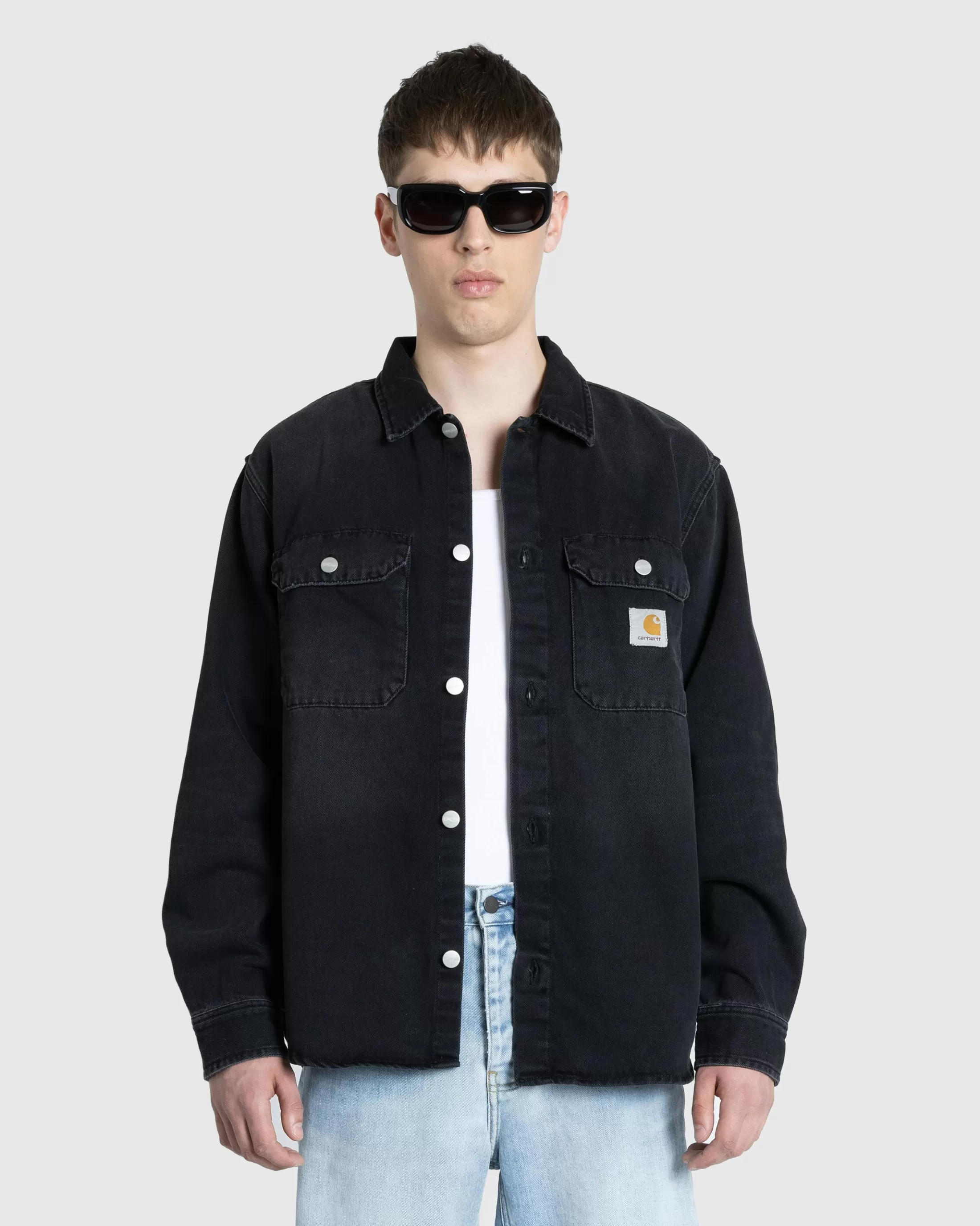 Discount Carhartt WIP Harvey Shirt Jacket Black/Dark Used Wash black/darkusedwash