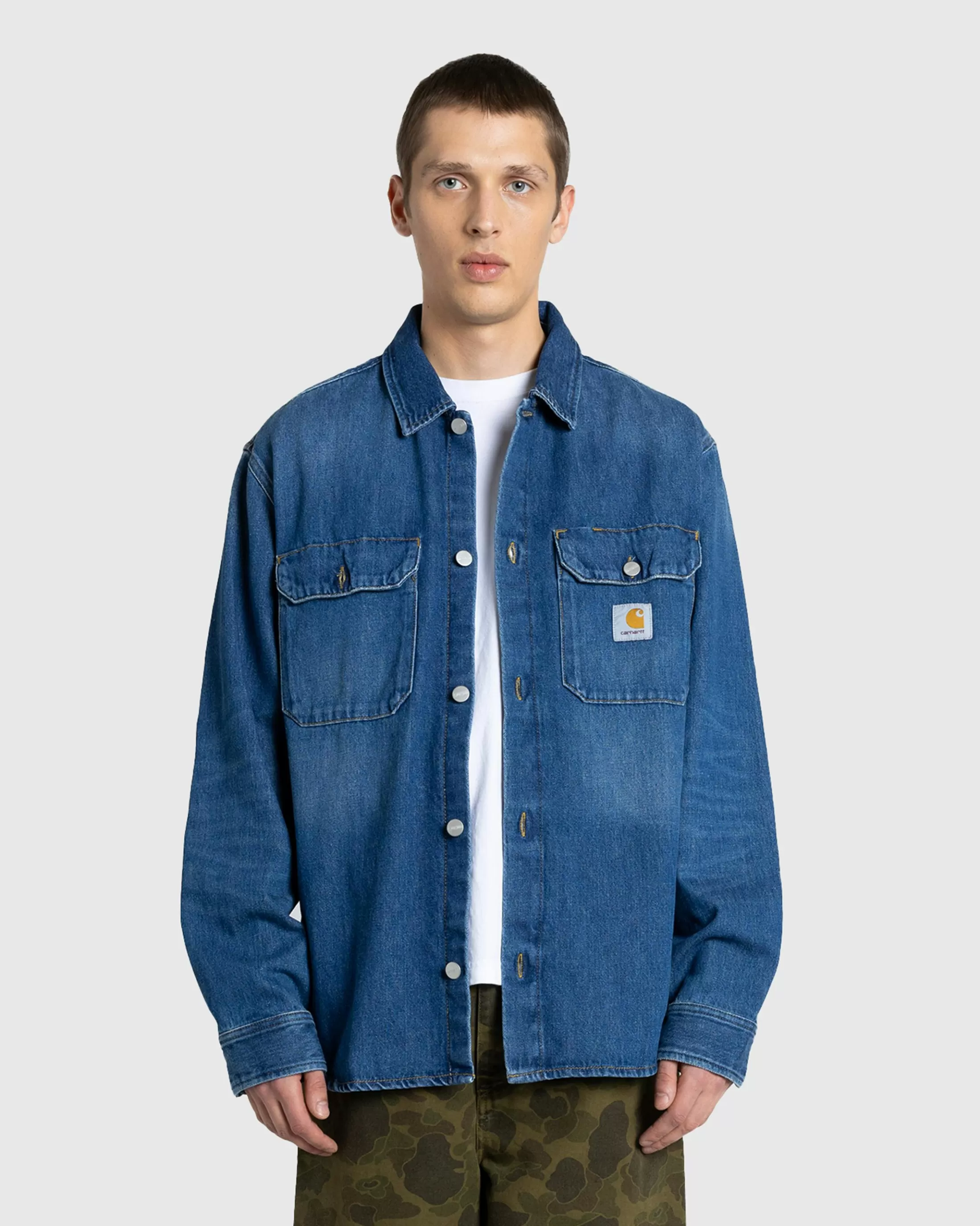 Online Carhartt WIP Harvey Shirt Jacket Blue/Dark Used Wash blue/darkusedwash