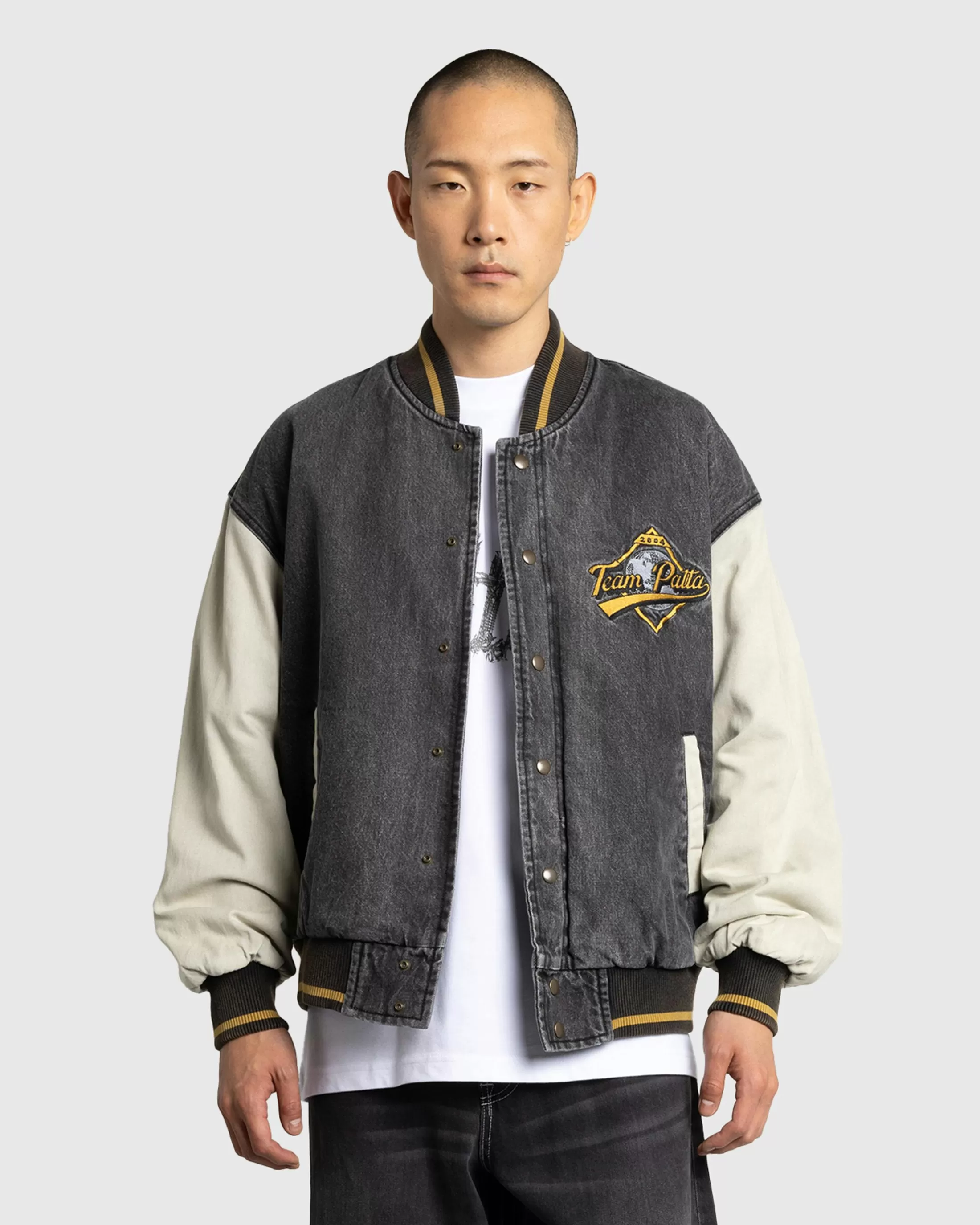 Fashion Patta Homerun Denim Varsity Jacket black