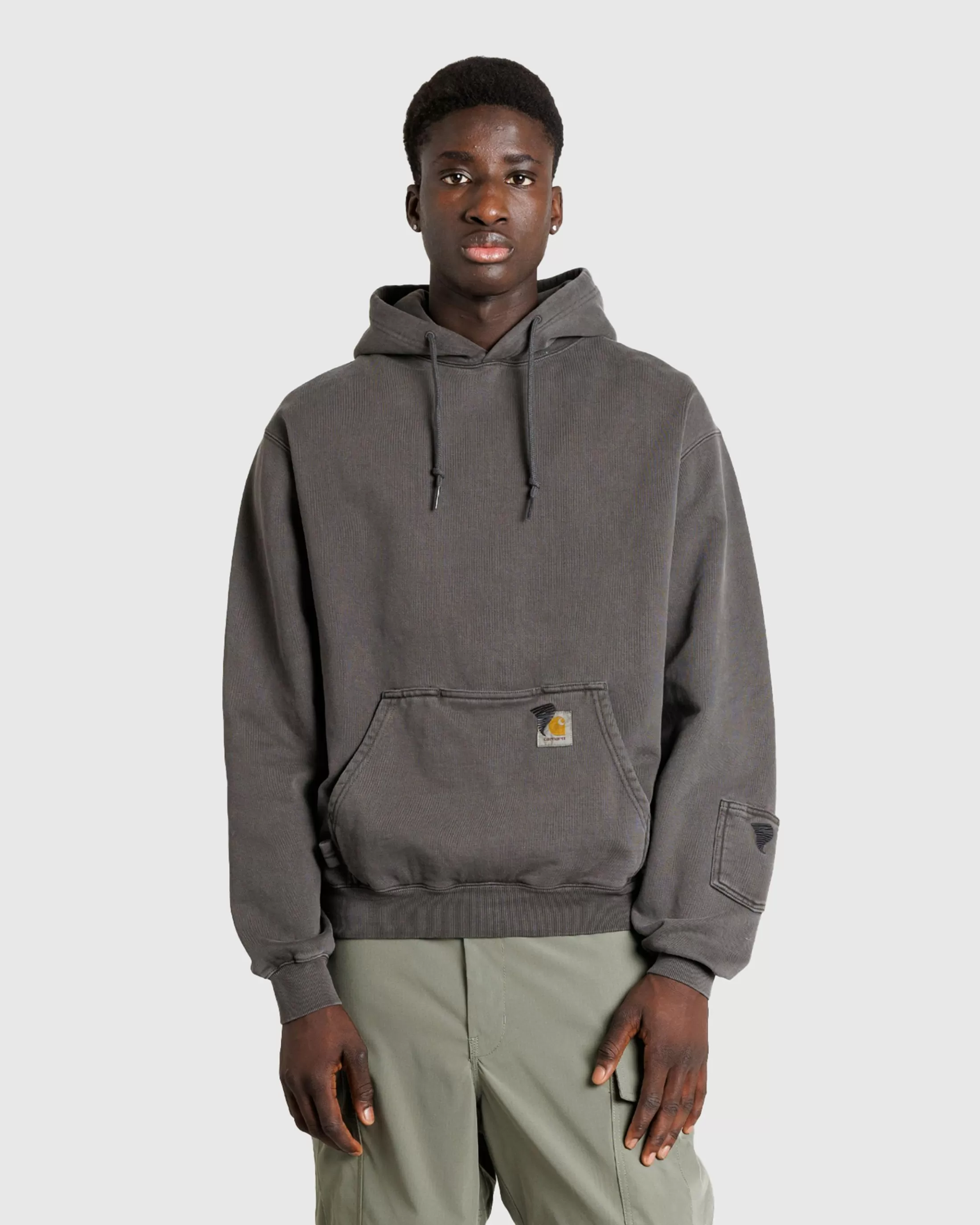 Shop Carhartt WIP Hooded Pigment Dyed Sweat soot