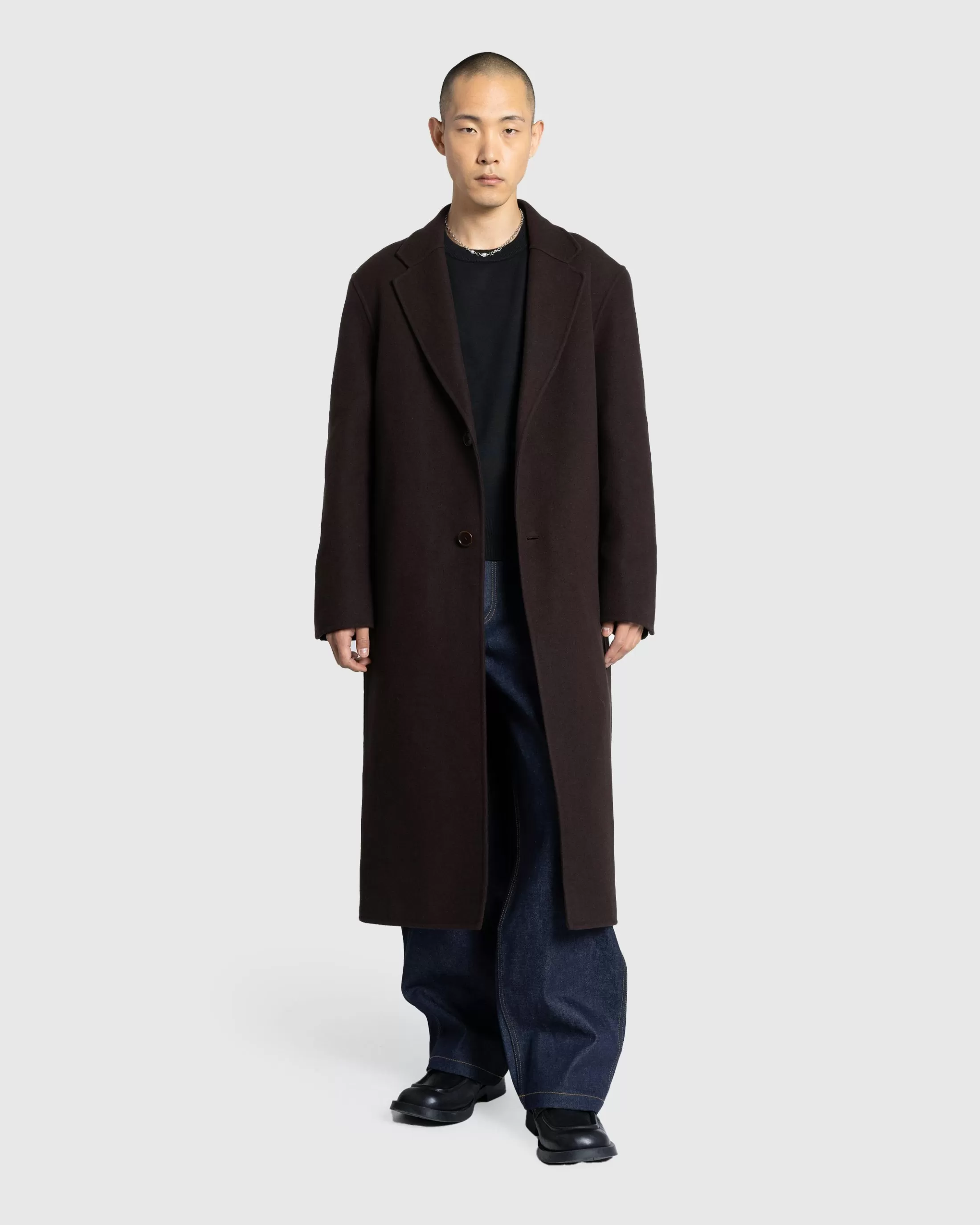 Sale Meta Campania Collective Hugo Long Wool Coat Dark Chocolate Brown darkchocolatebrown