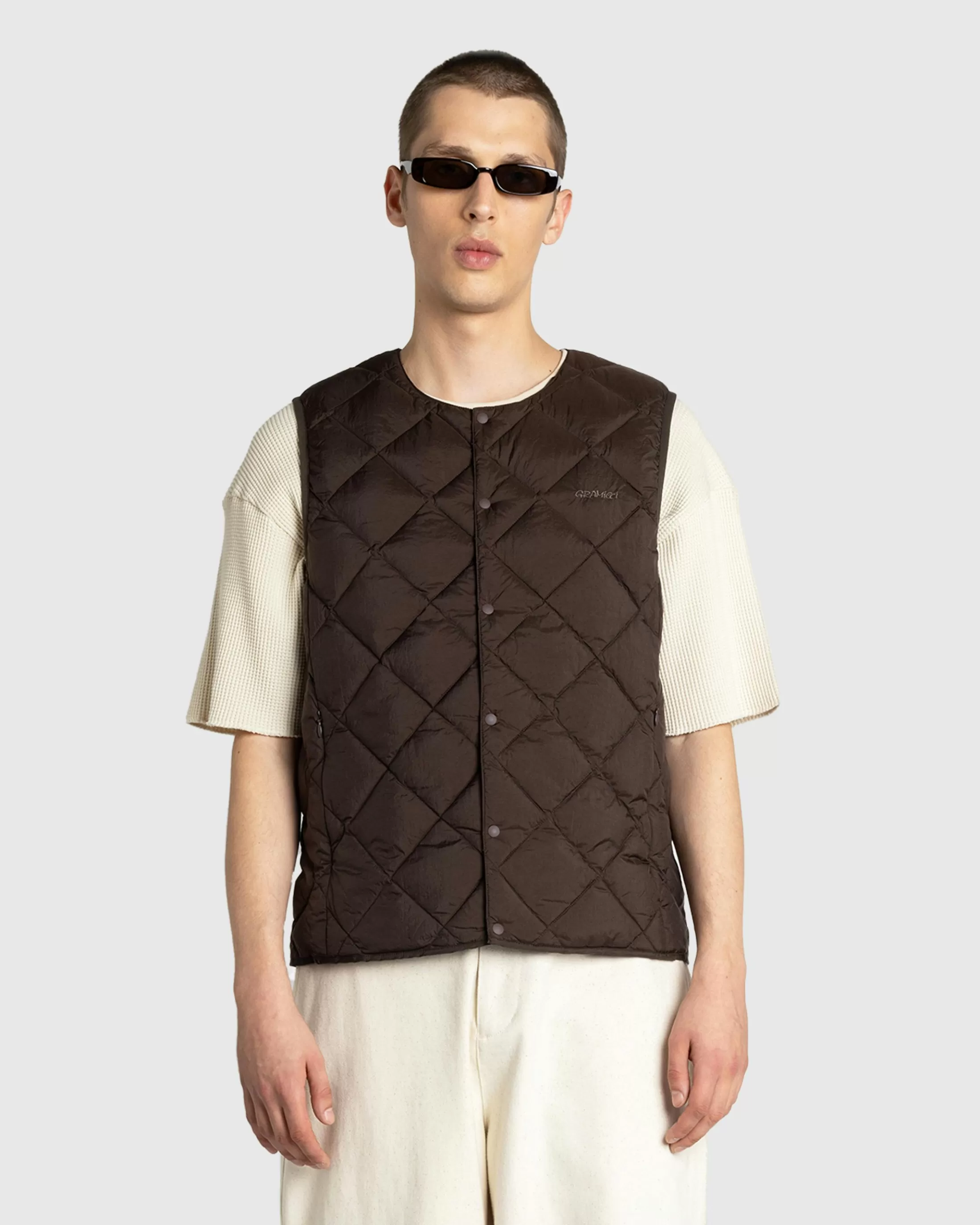 Hot Gramicci Inner Down Vest Dark Brown darkbrown