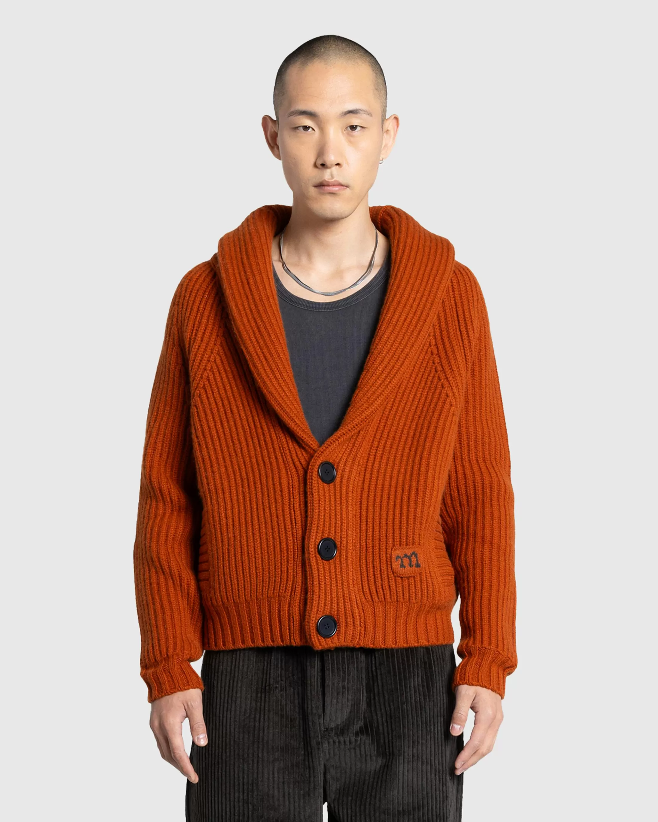 Outlet Meta Campania Collective Jackson Shawl Collar Chunky Cashmere Cardigan Rust Brown rustbrown