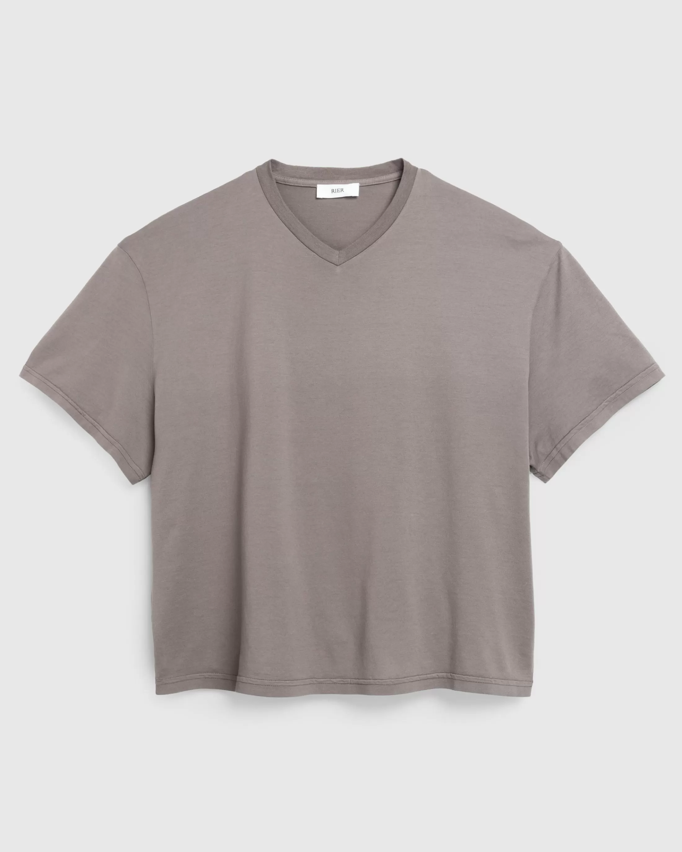 Discount Rier Jersey Cotton V-Neck T-Shirt Castlerock brown