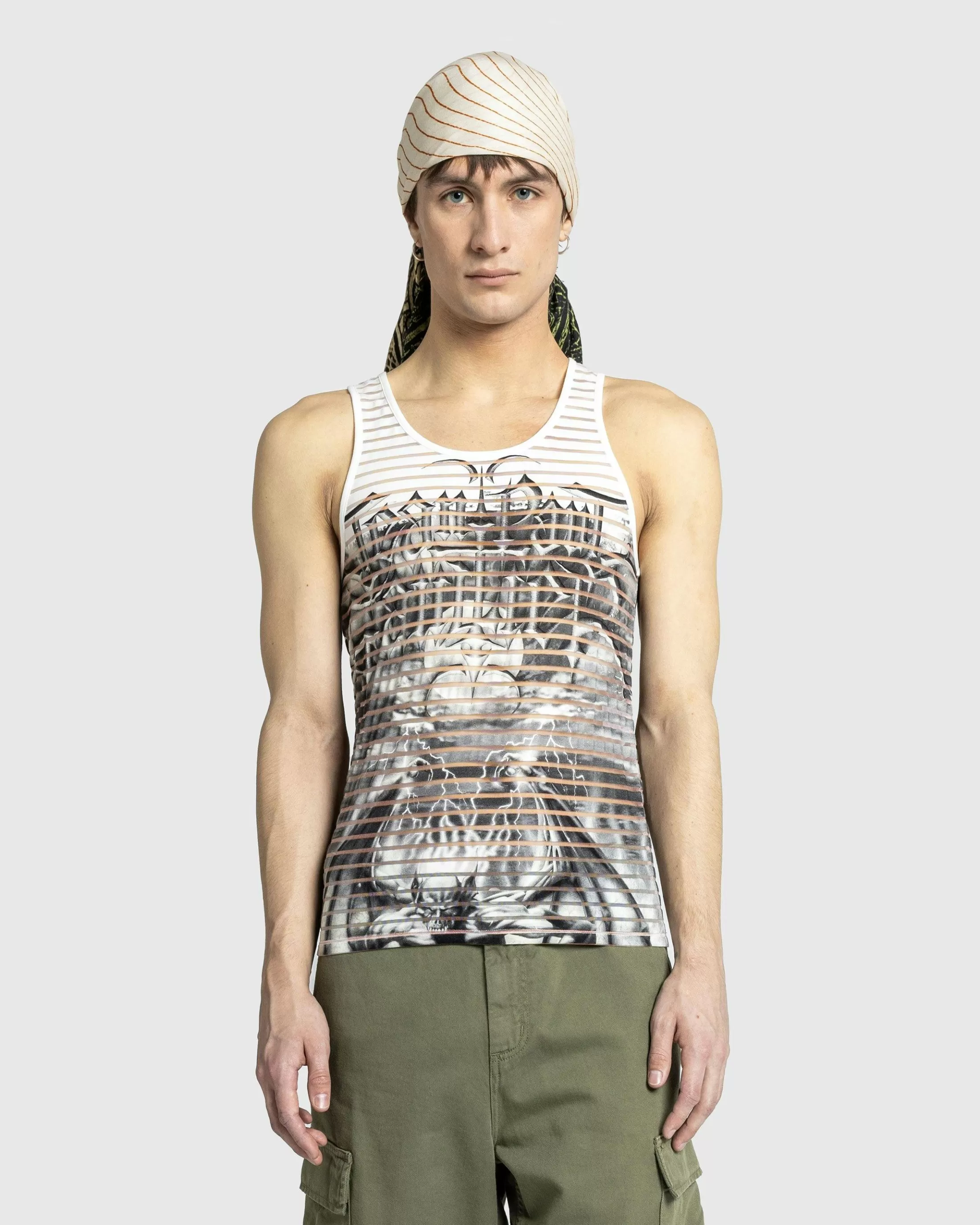 Clearance Jean Paul Gaultier Jersey Tank Top Printed Diablo white/black