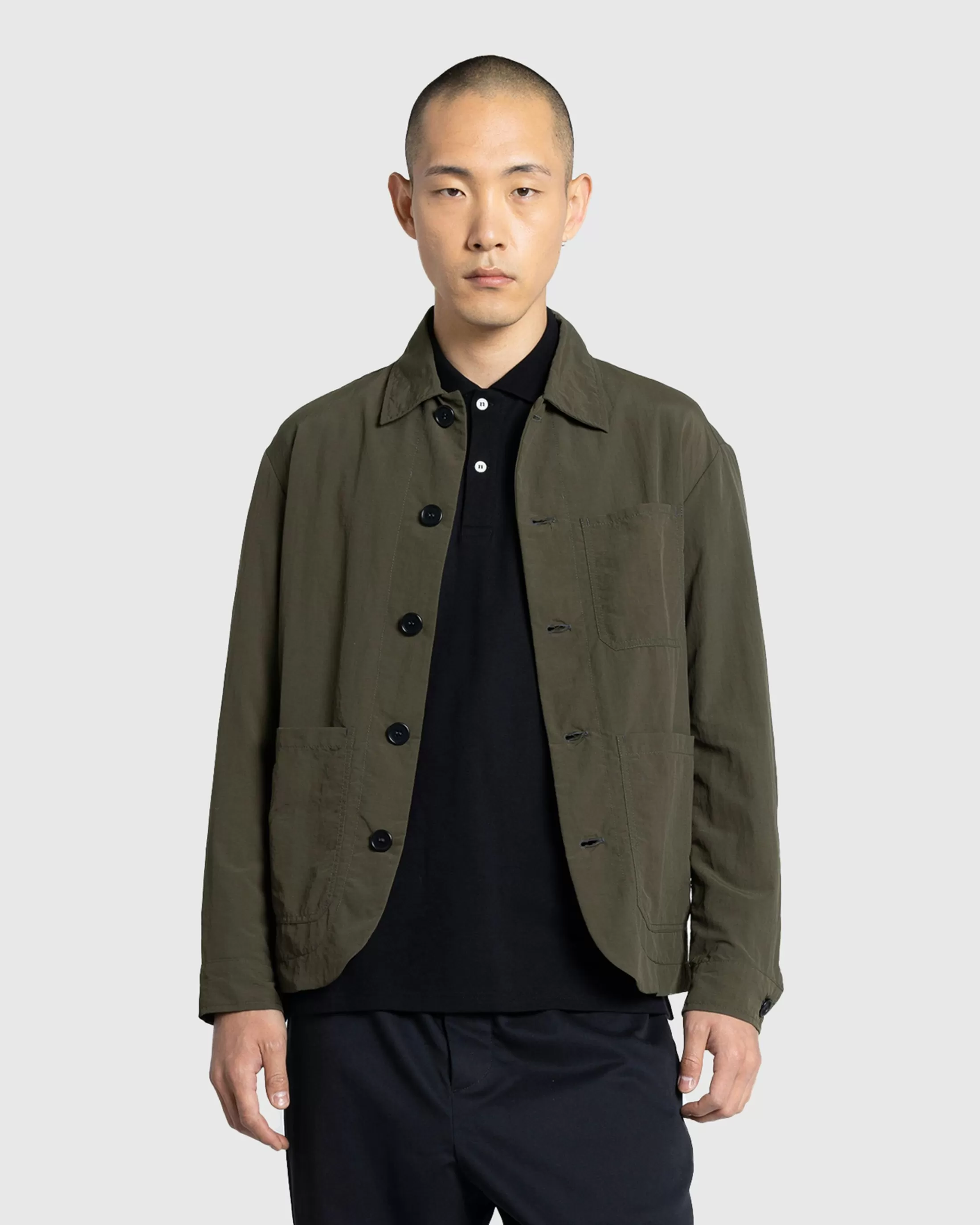 Cheap Meta Campania Collective Julian Selflined Nylon Shirt Jacket Dark Khaki darkkhaki