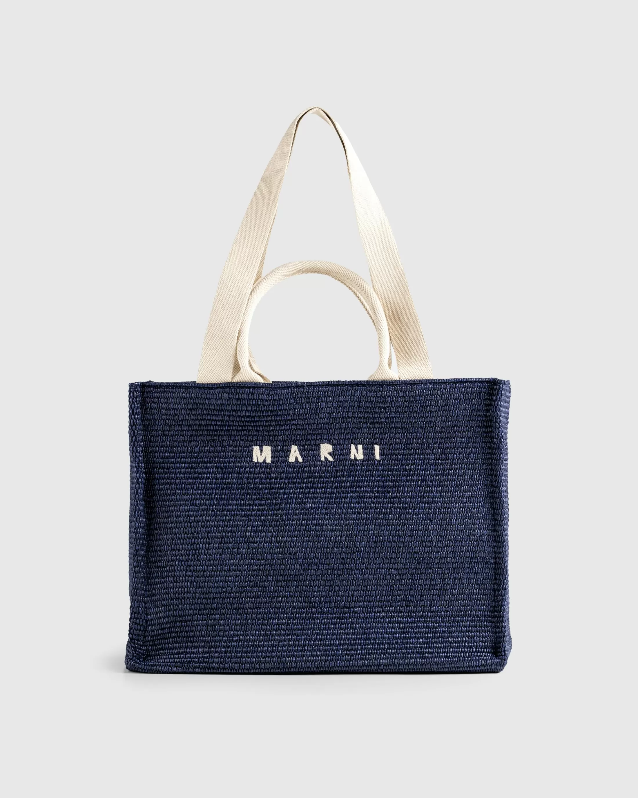 Fashion Marni Large Raffia Tote Bag ultramarine