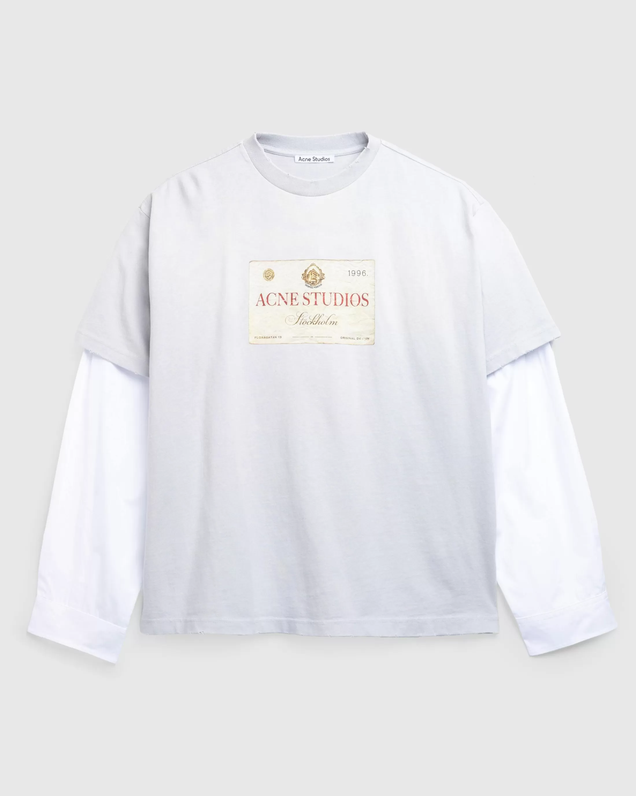 Flash Sale Acne Studios Layered Print T-Shirt lightgrey