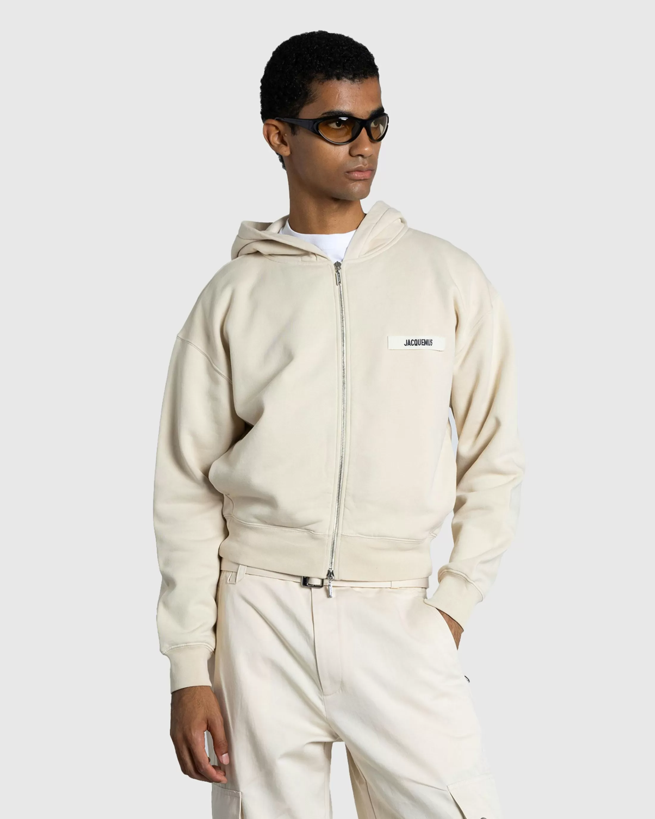 Hot JACQUEMUS Le Hoodie Zip Gros Grain beige