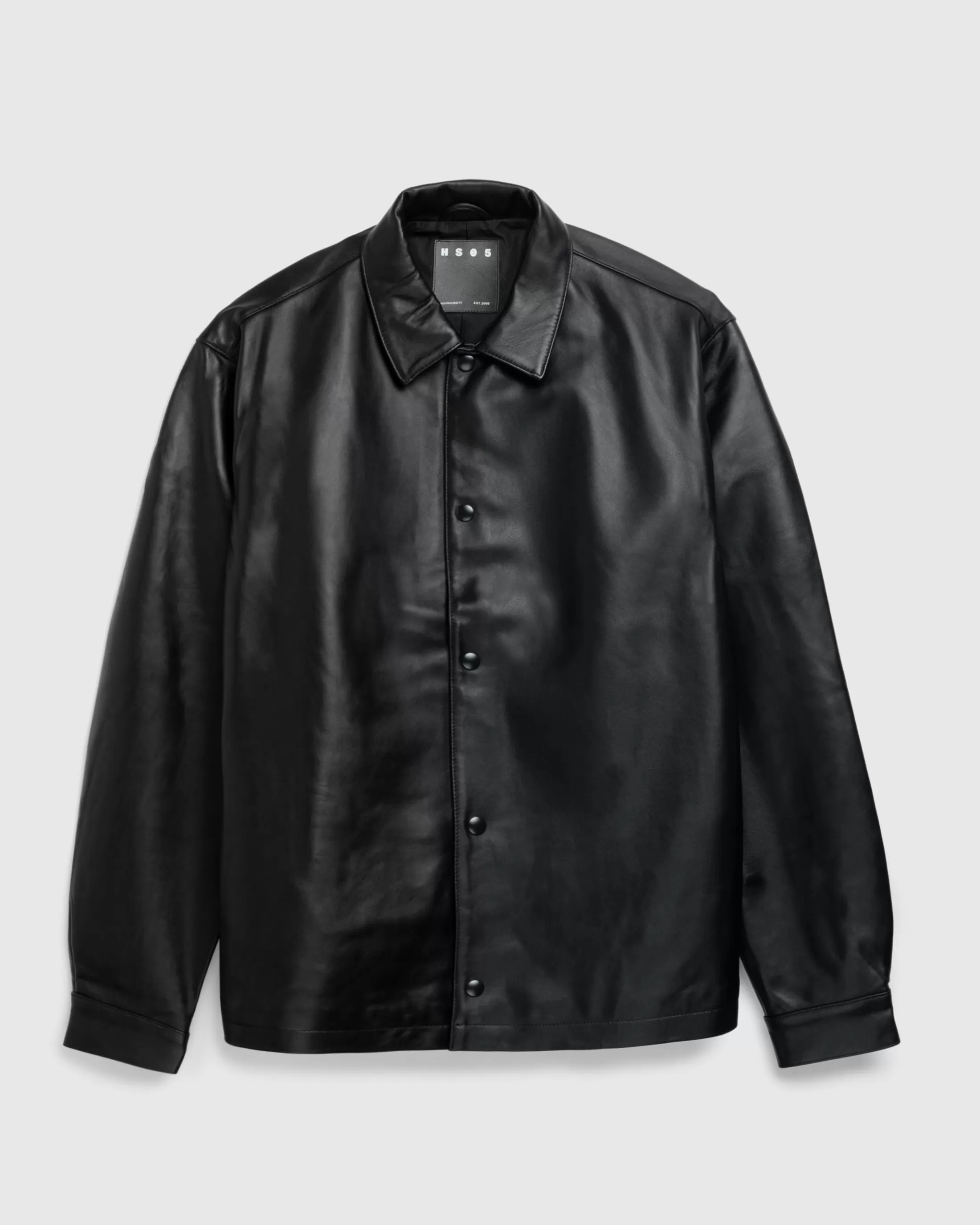 Shop Highsnobiety HS05 Leather Shirt Jacket black