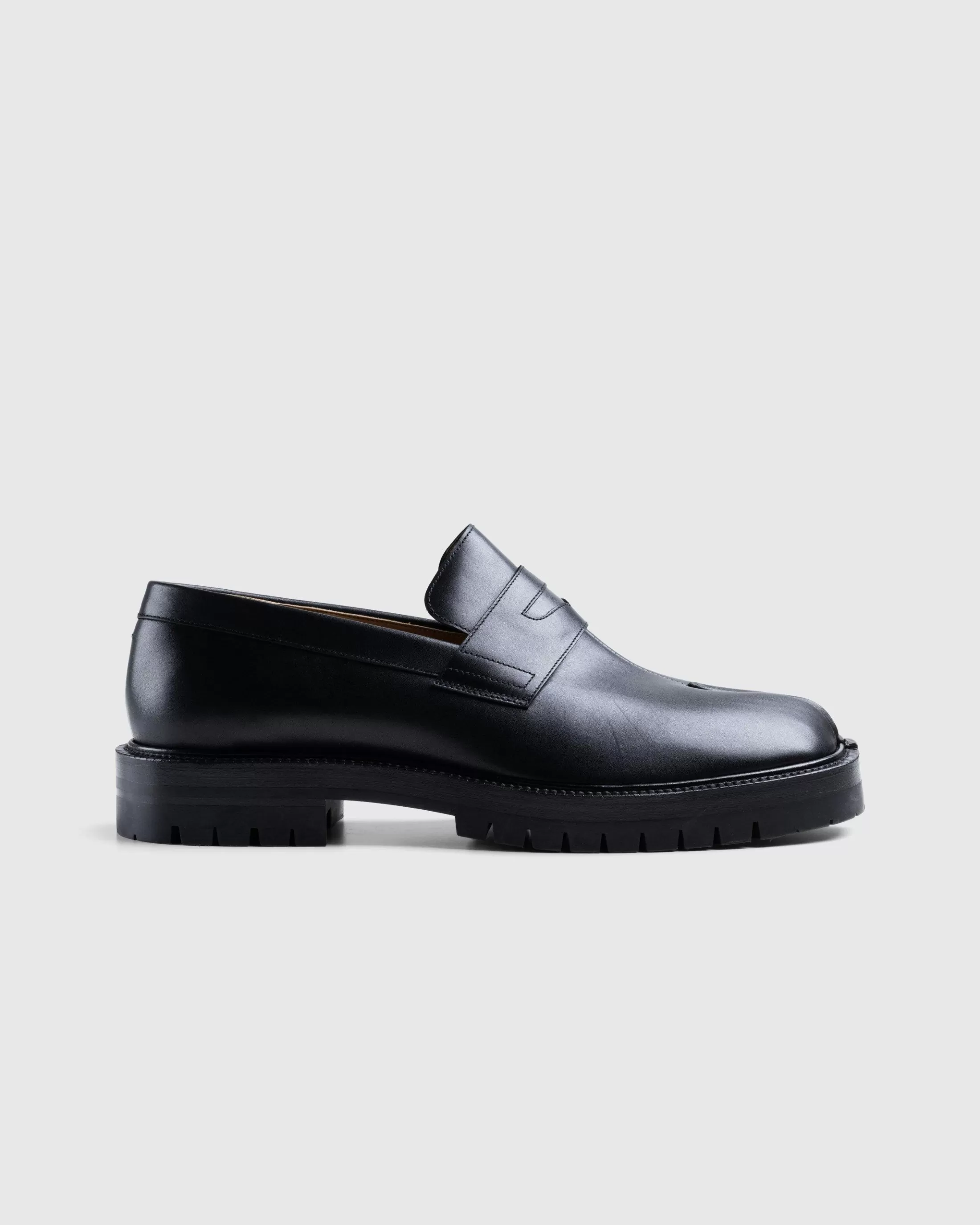 Online Maison Margiela Leather Tabi Mocassin Black black/washed