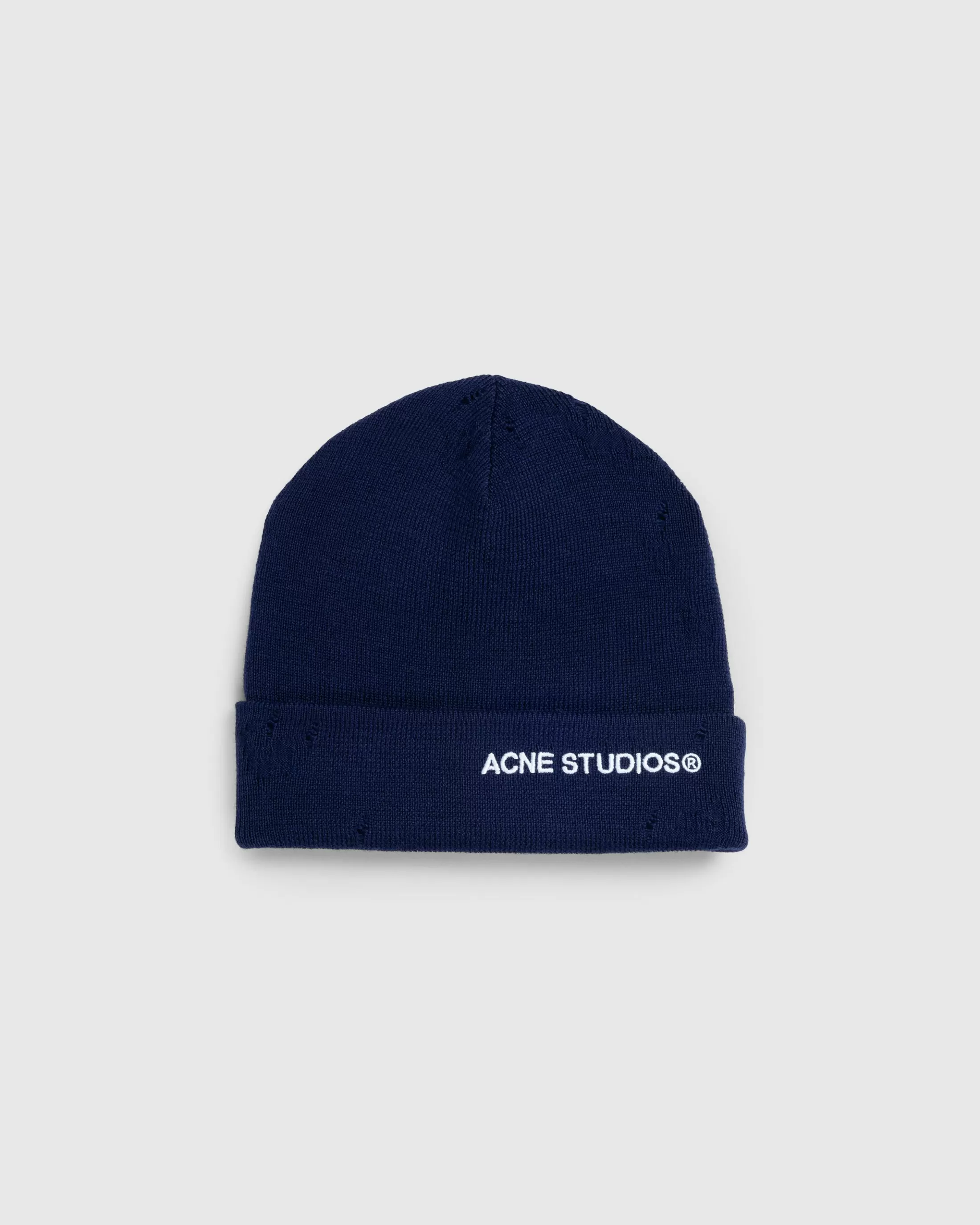 Shop Acne Studios Logo Beanie navy