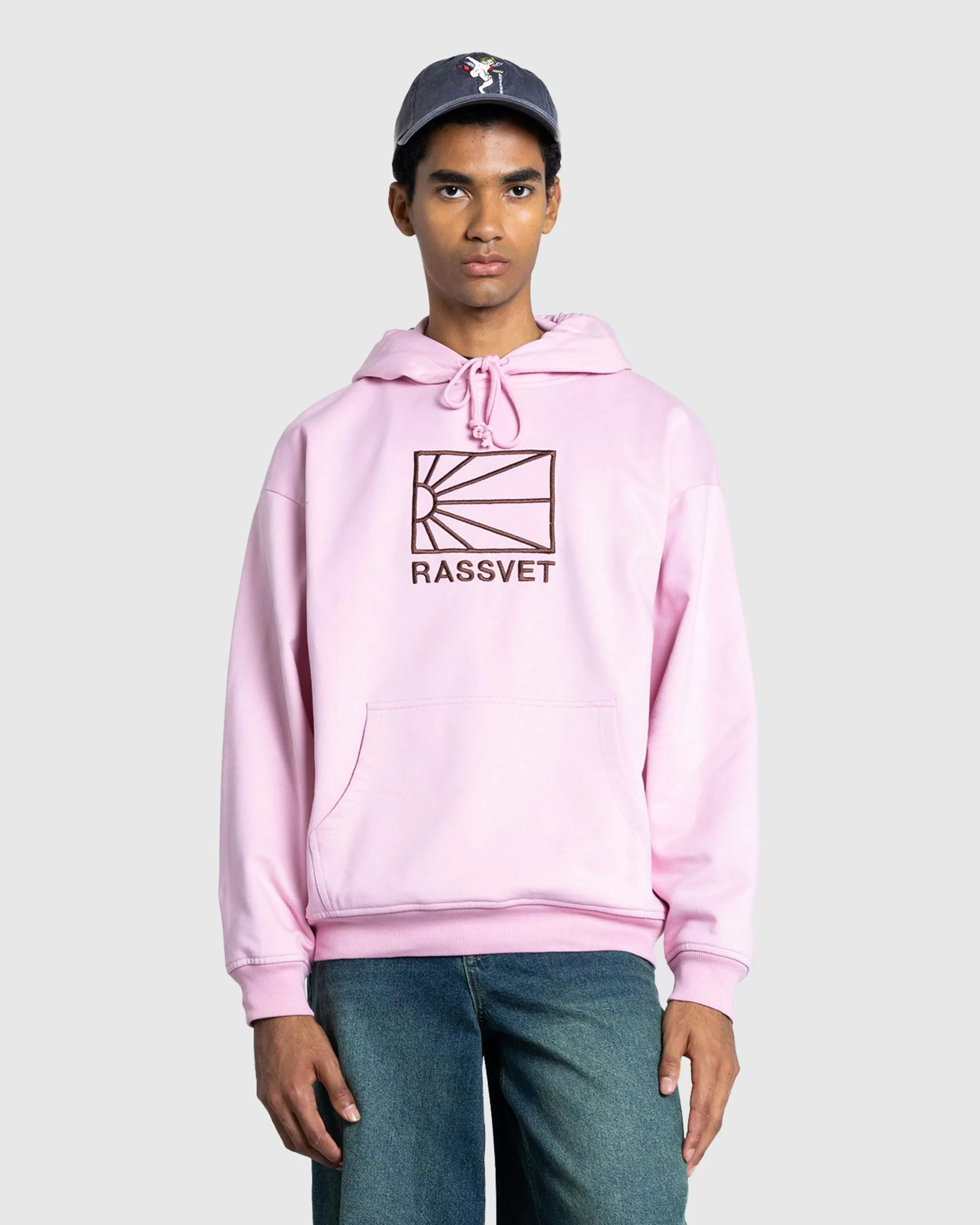 Shop Rassvet Logo Hoodie Knit pink