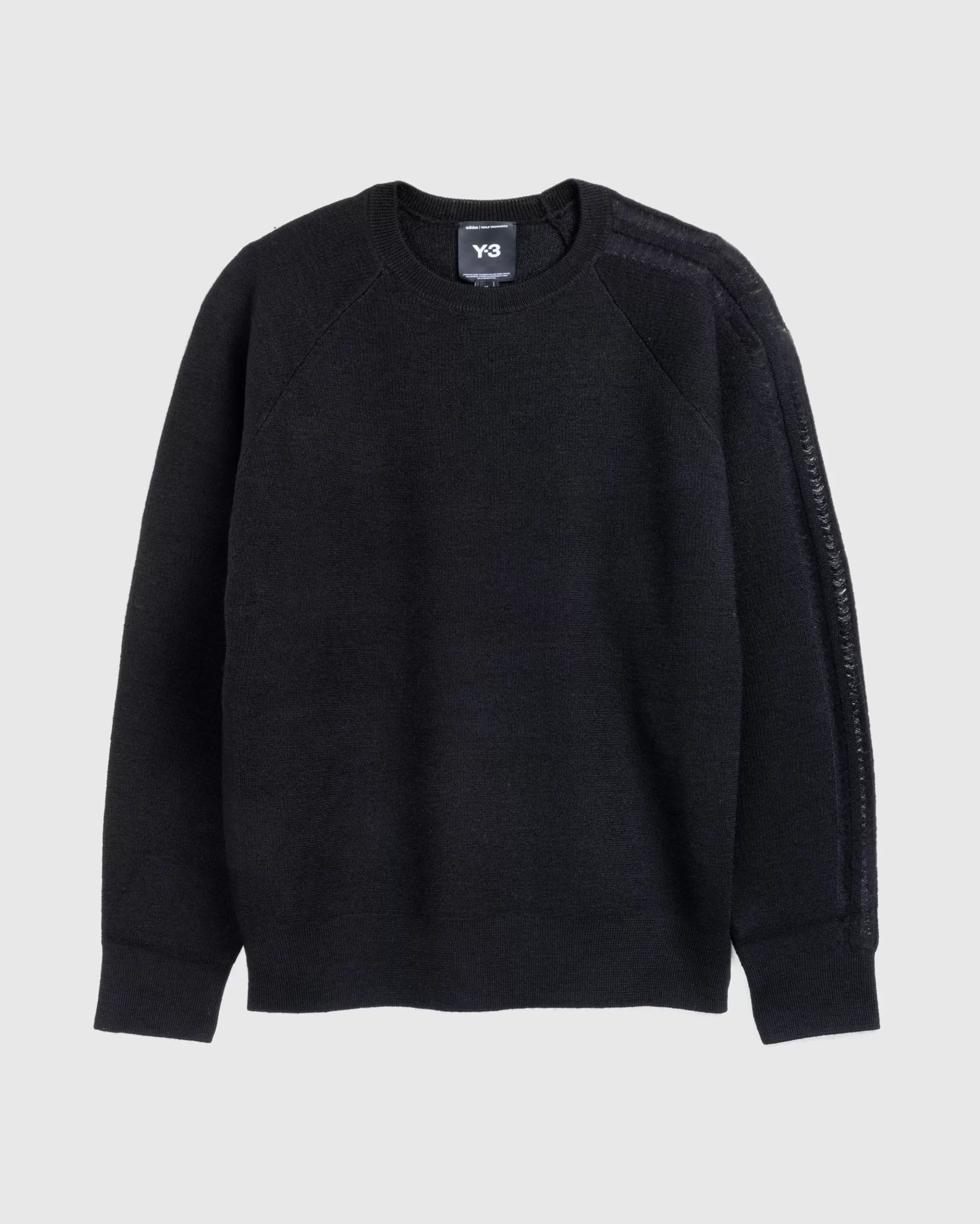 Clearance Y-3 Logo Knit Crew Sweatshirt black