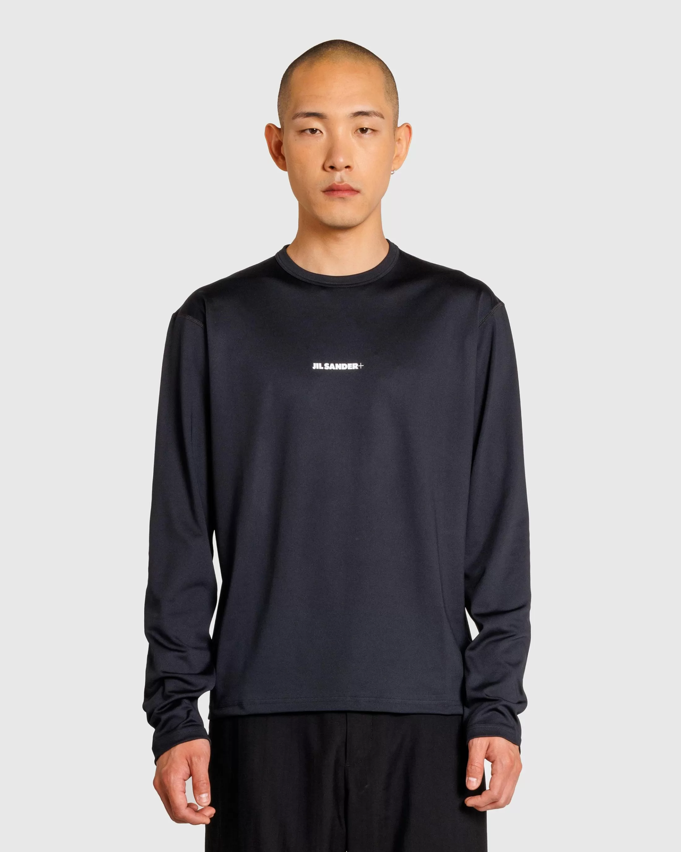 Best Jil Sander Logo Long-Sleeve T-Shirt black