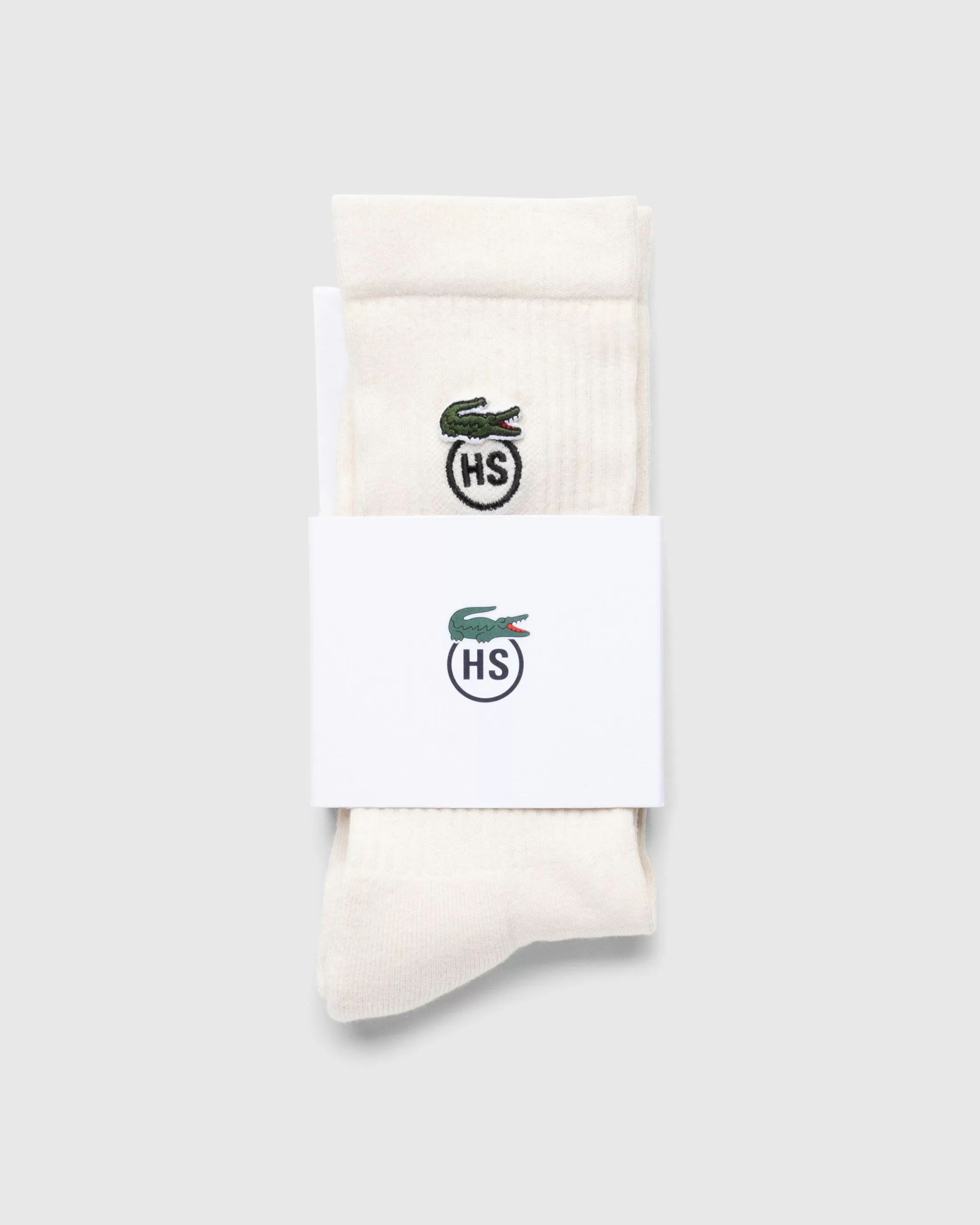 Shop Lacoste Logo Socks eggshell