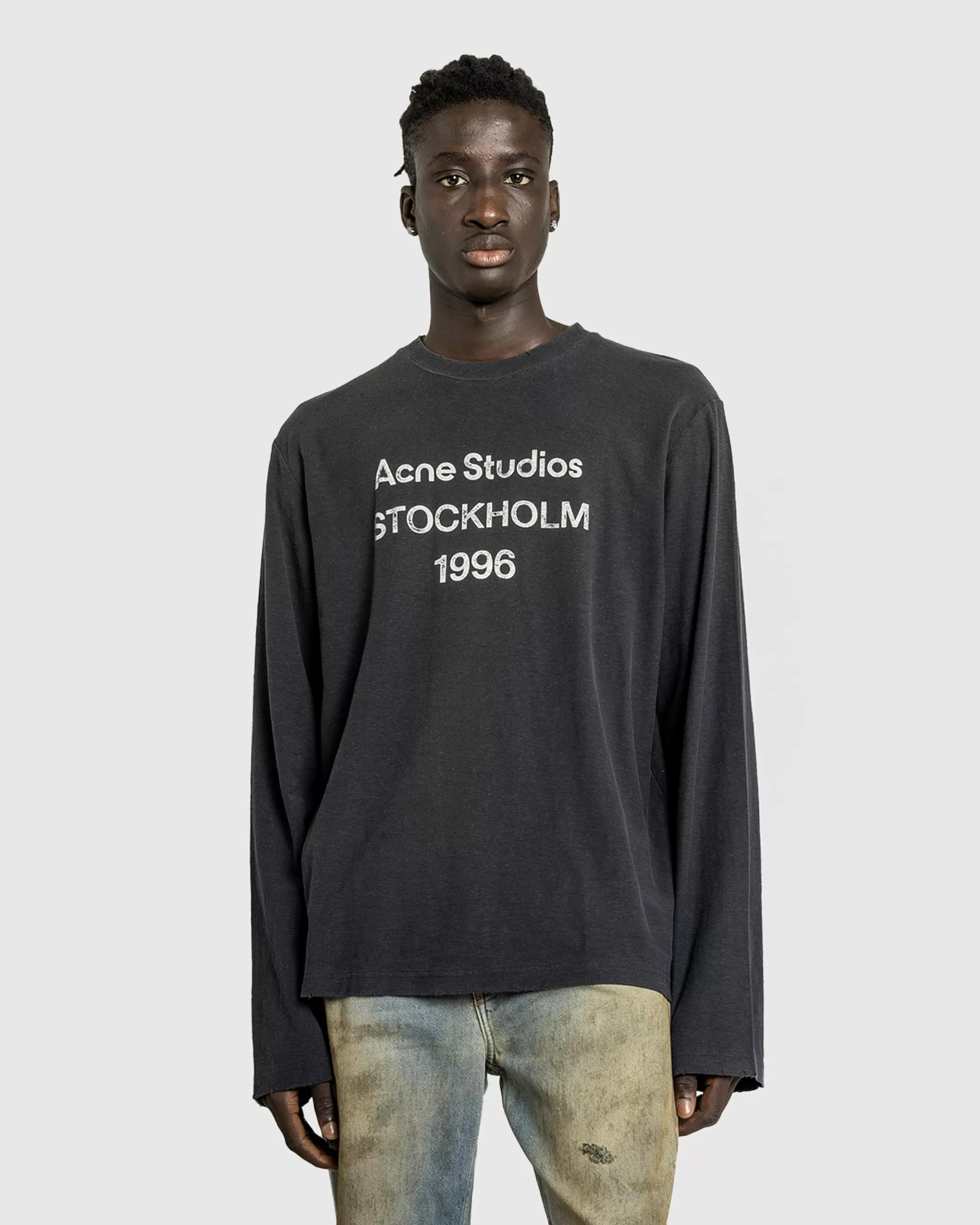 Best Acne Studios Logo T-Shirt Faded Black fadedblack