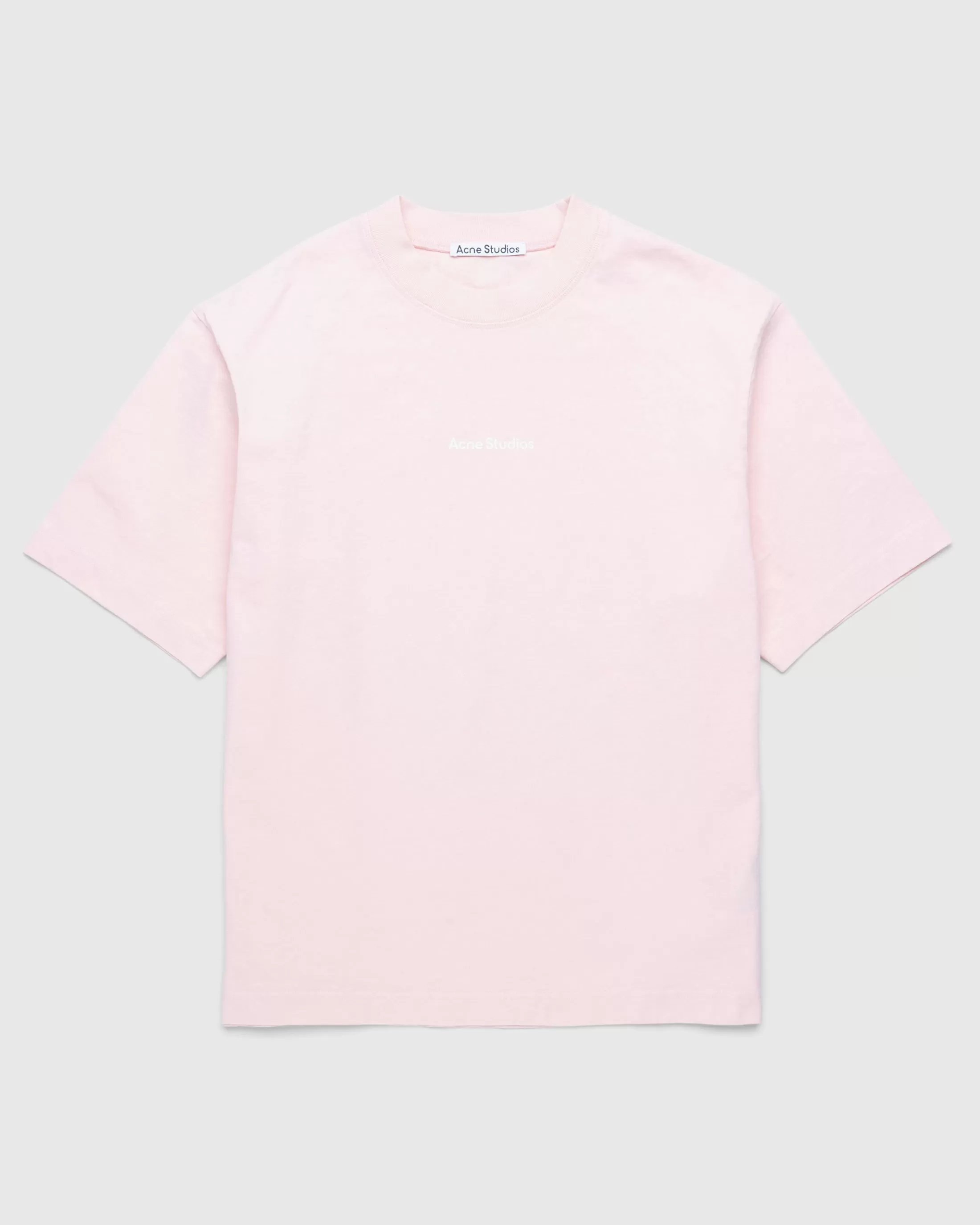 Clearance Acne Studios Logo T-Shirt Pale Pink mudbeige